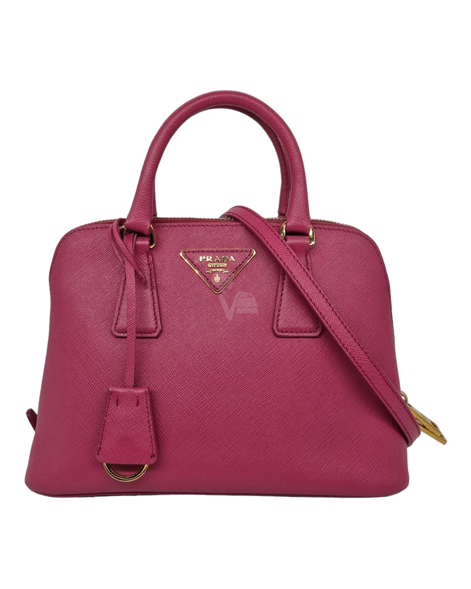 Prada Mini Saffiano Promenade Leather Bag Pink Fuschia Size 25x11x18 Bagloverz Caroline