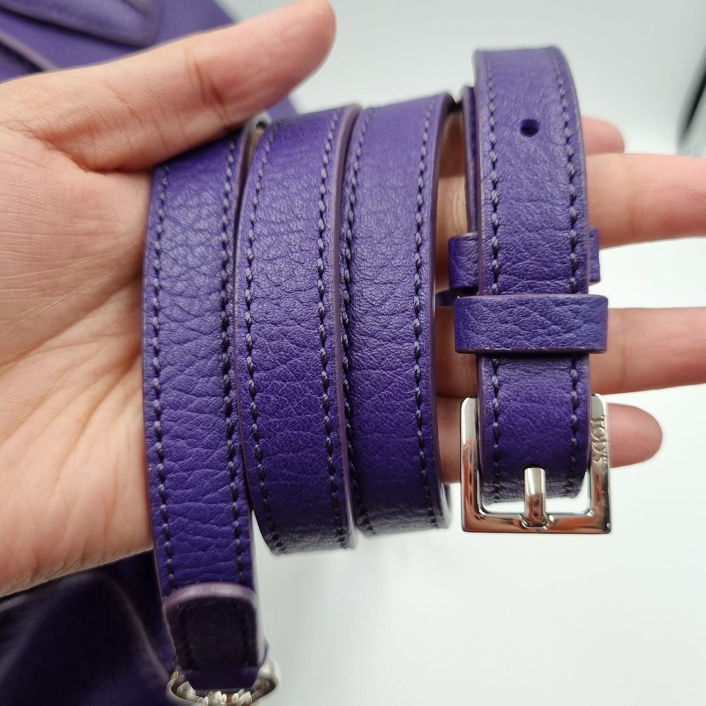 Tod's D-Styling Convertibles Bauletto Purple SHW Size 35x15x24