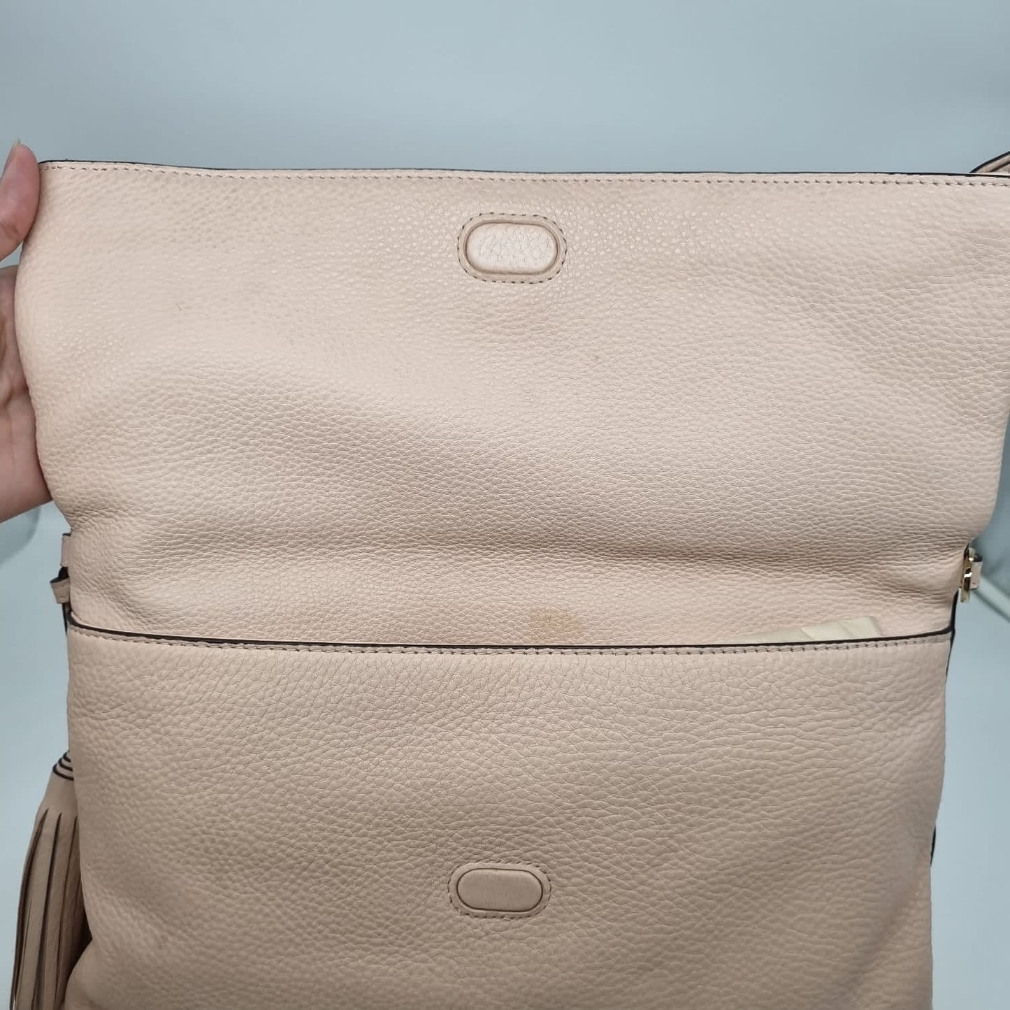 Tory Burch Thea Foldover Pink Sling Bag GHW Size 30X4X21