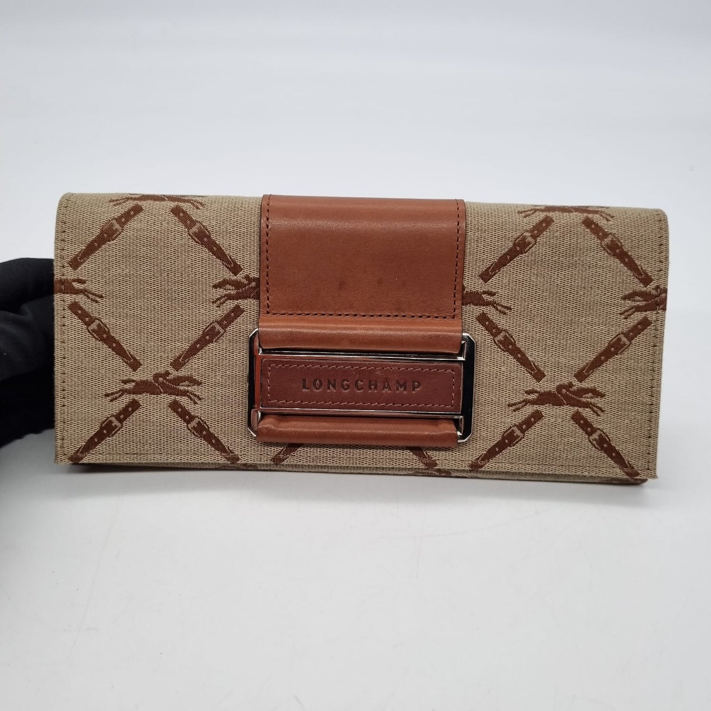 Longchamp Bifold Long Wallet Canvas 19x2x9