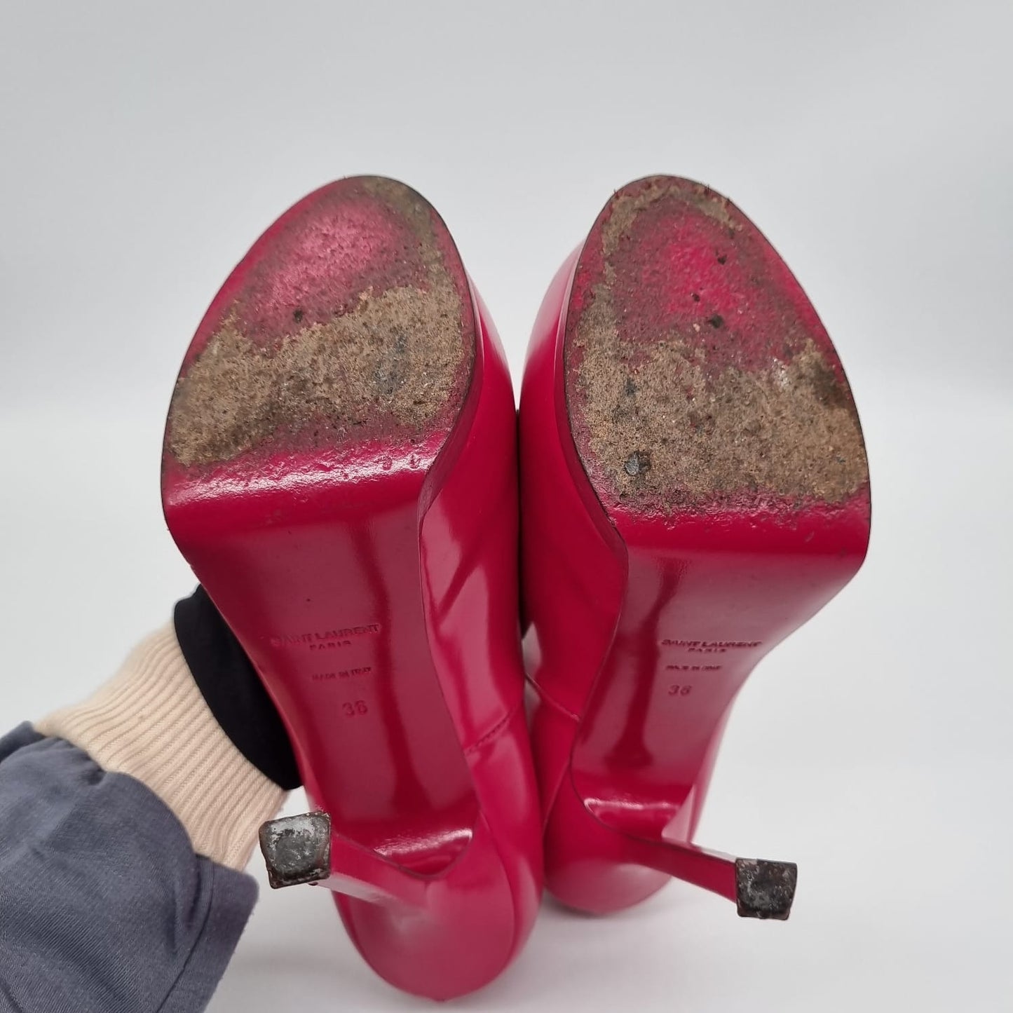 Yves Saint Laurent Tribtoo Pump Heels Pink Fucshia Size 36/23