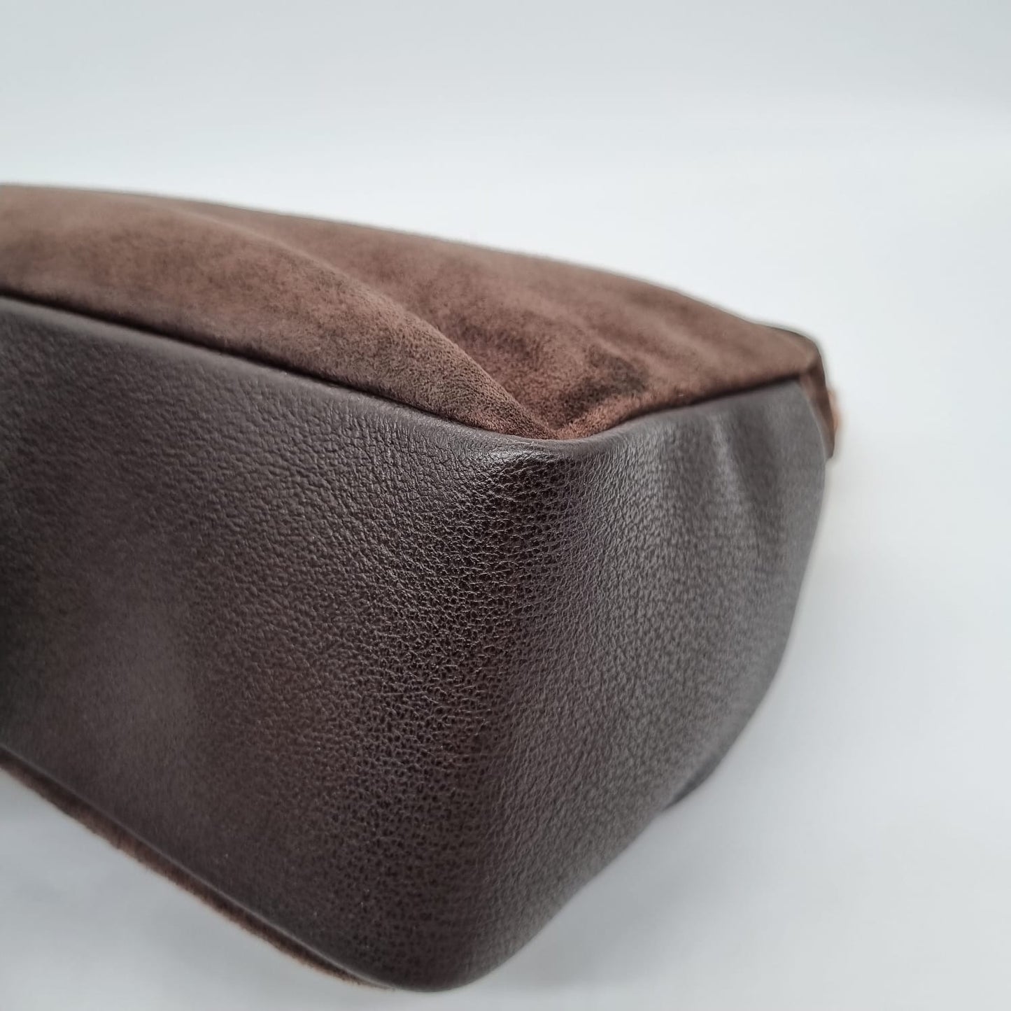 Gucci Bamboo Handbag Suede Brown Size 25x9x20