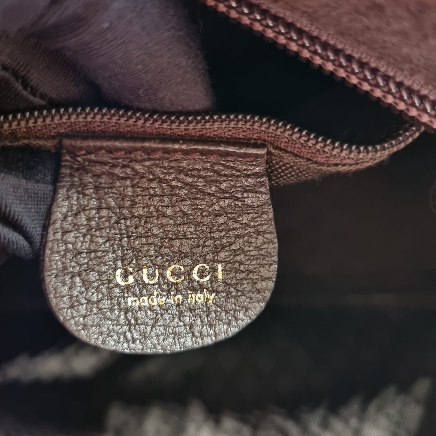 Gucci Bamboo Handbag Suede Brown Size 25x9x20