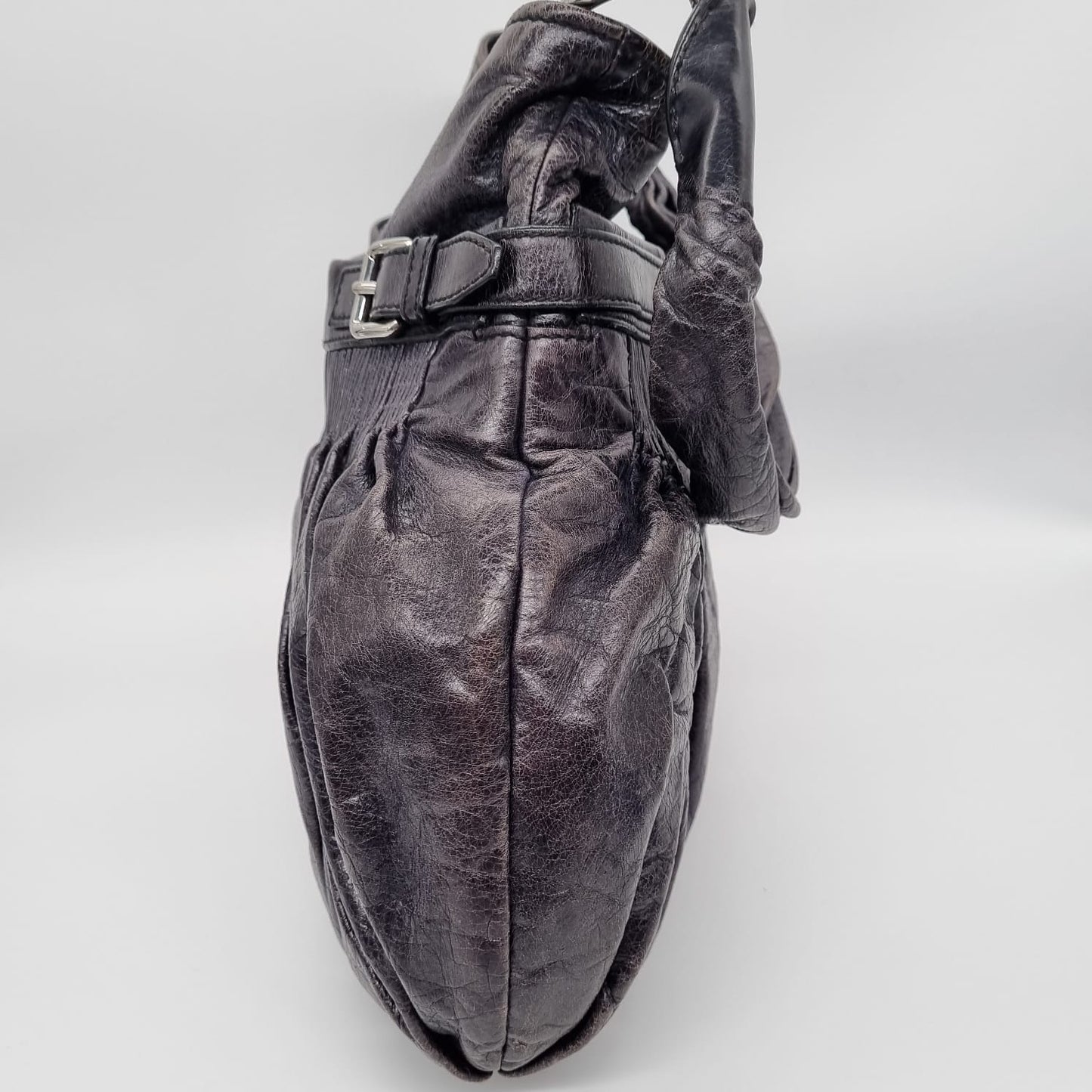 Miu Miu Hobo Bag Buckle Black Size 42x33