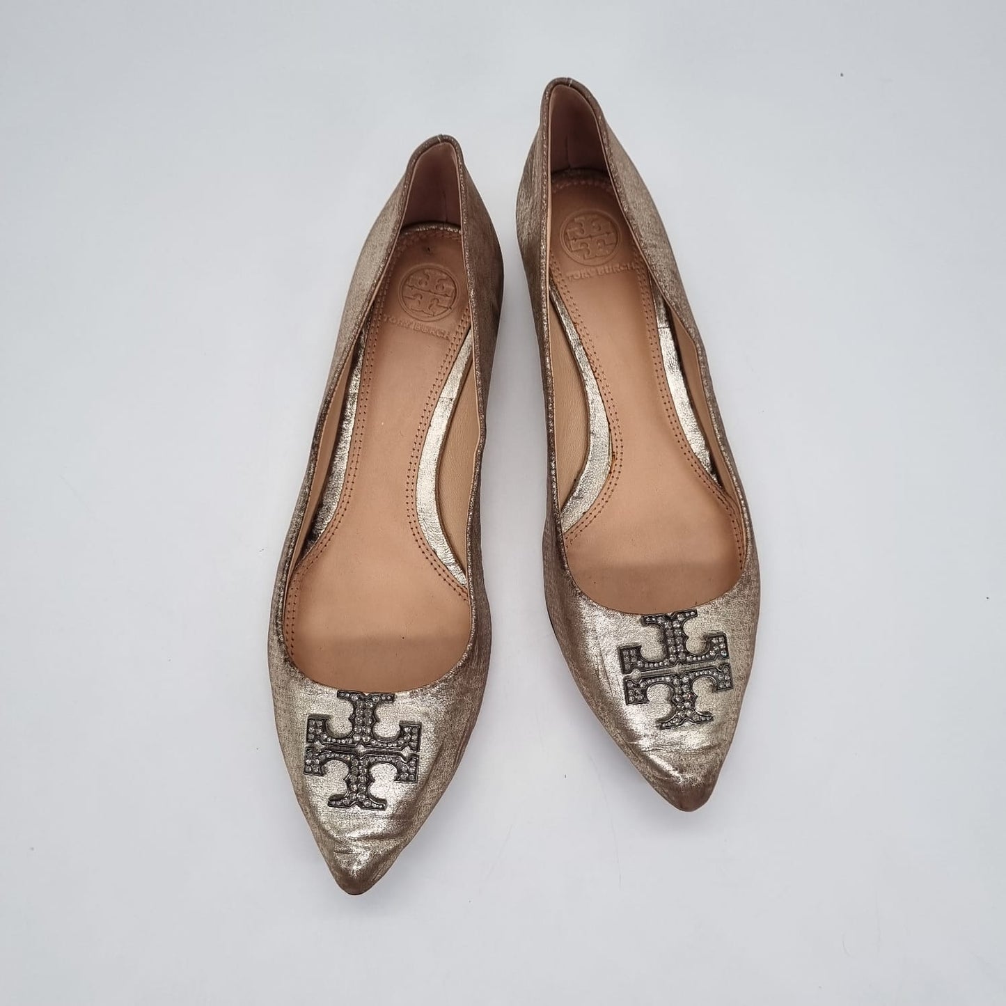 Tory Burch Ballet Flats Metallic Gold Size 8M/25