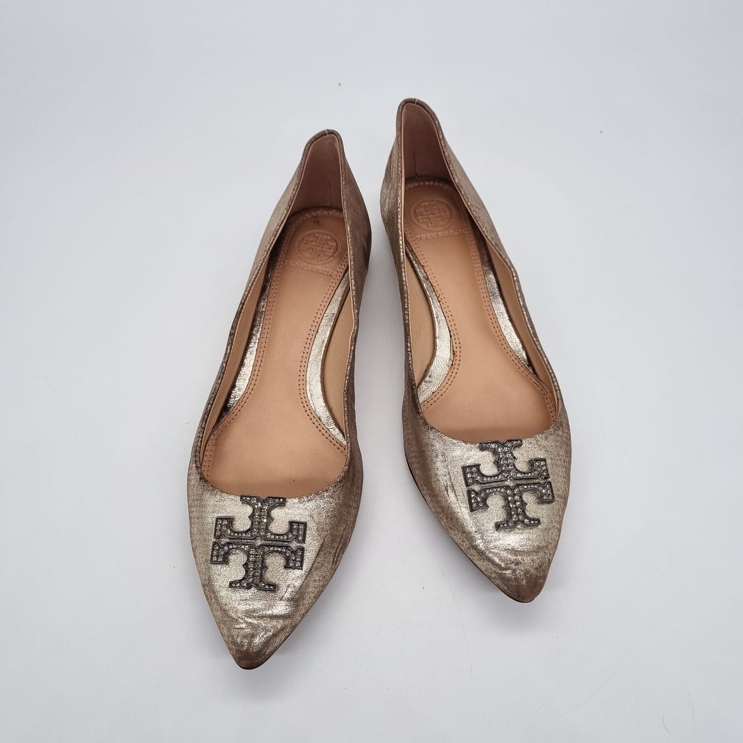Tory Burch Ballet Flats Metallic Gold Size 8M/25