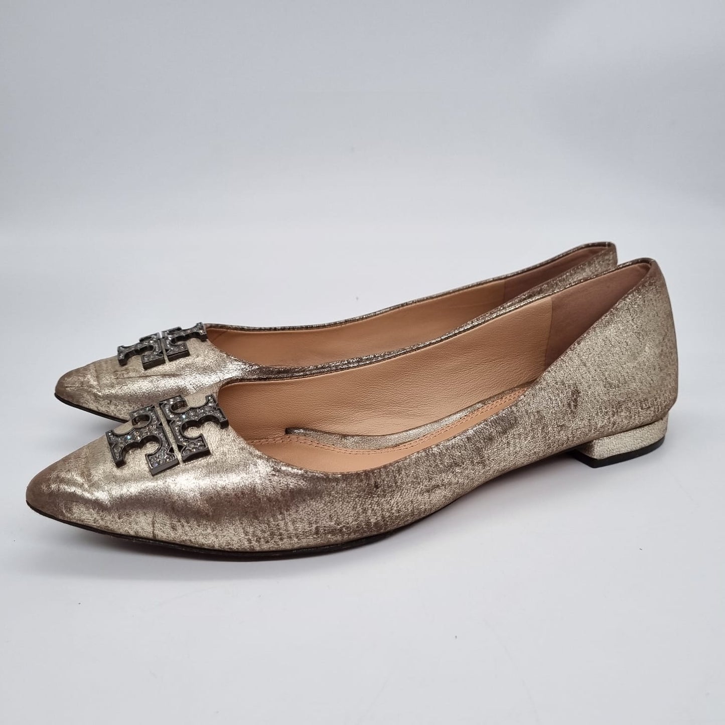 Tory Burch Ballet Flats Metallic Gold Size 8M/25