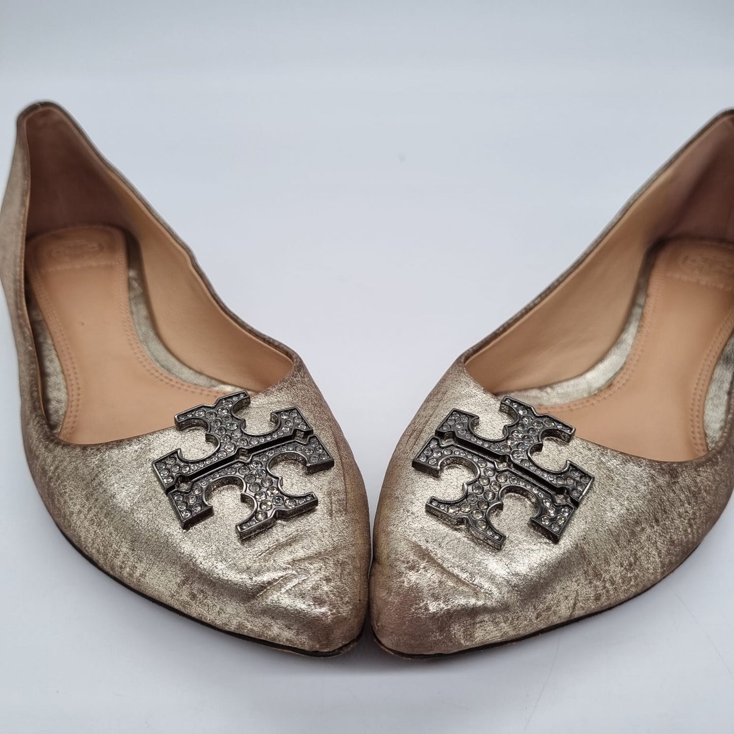 Tory Burch Ballet Flats Metallic Gold Size 8M/25