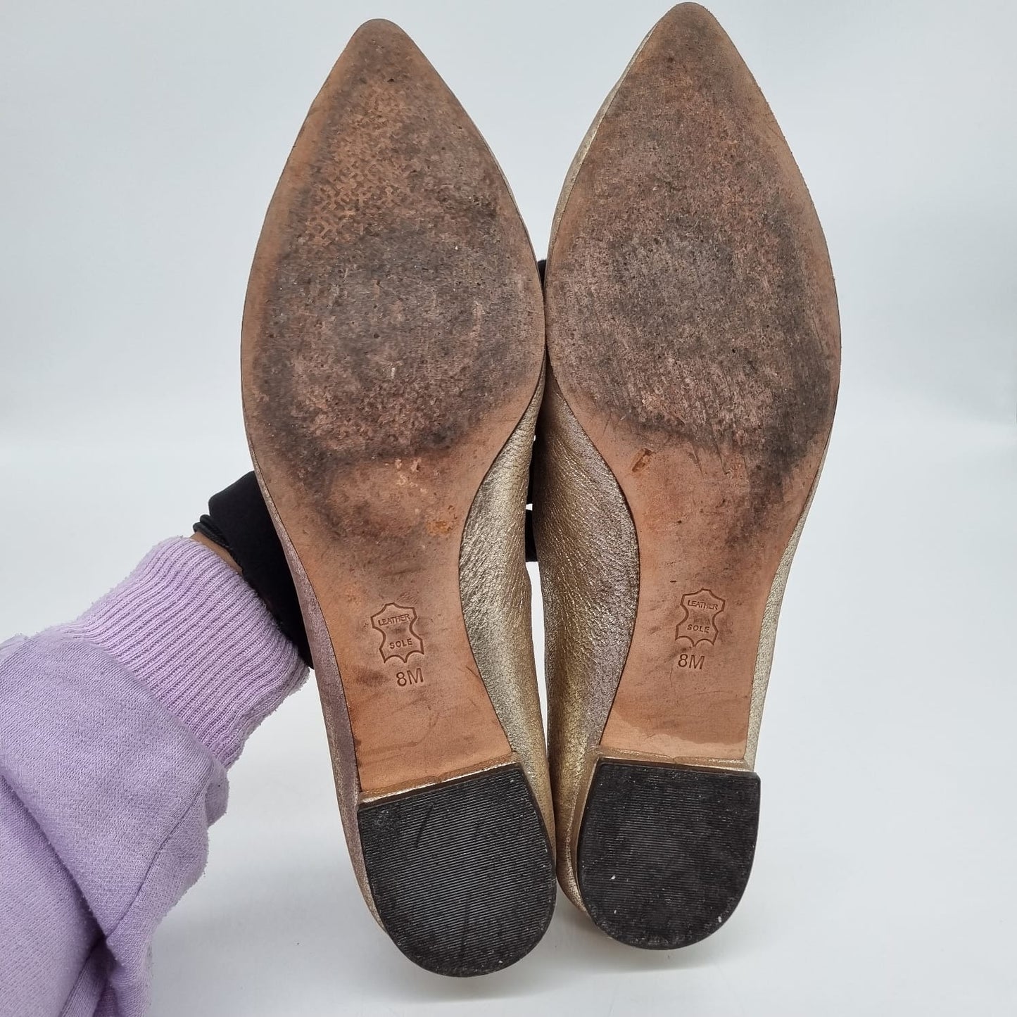 Tory Burch Ballet Flats Metallic Gold Size 8M/25