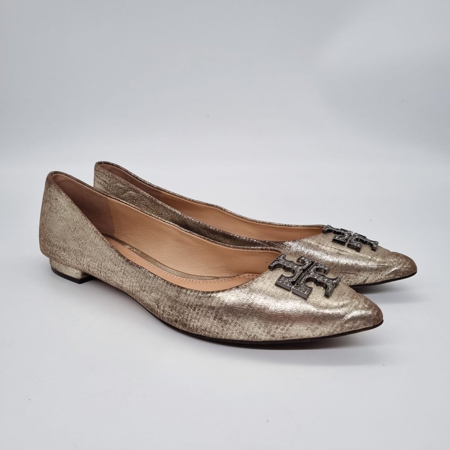 Tory Burch Ballet Flats Metallic Gold Size 8M/25