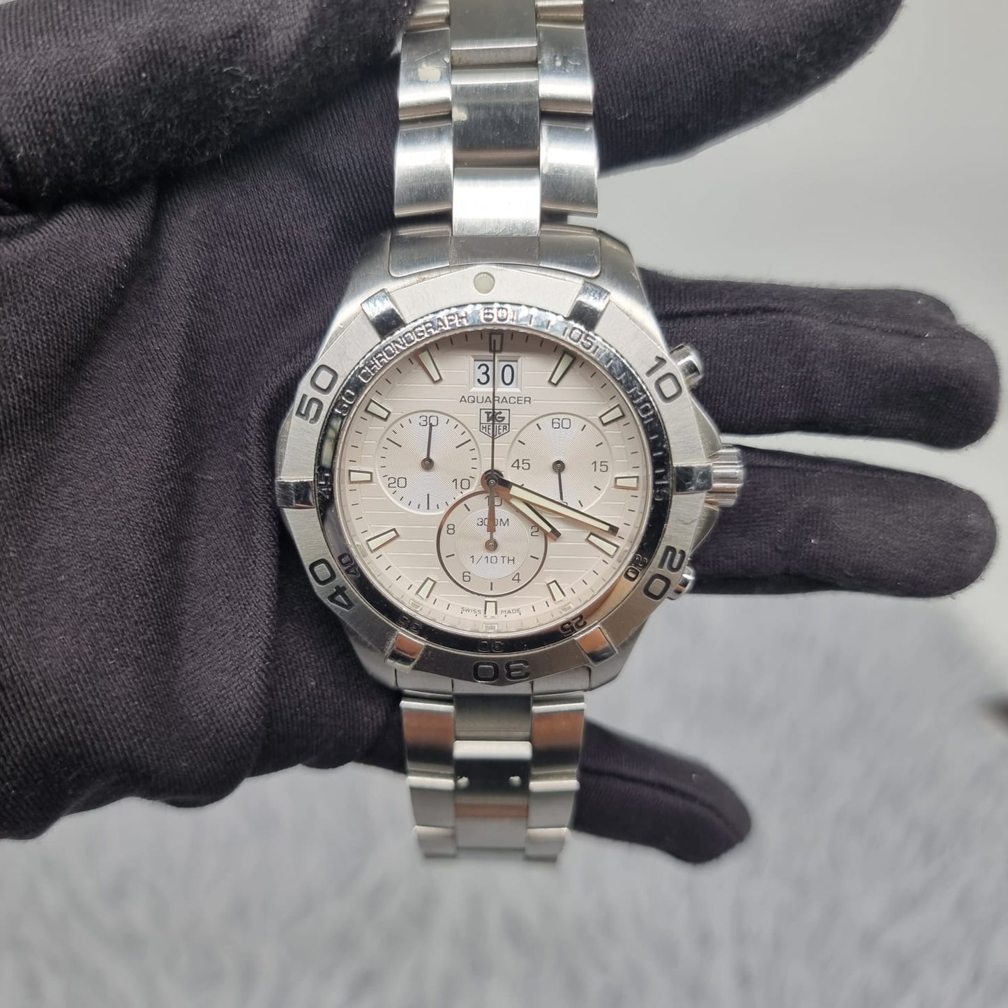 Tag Heuer Chronograph Stainless Steel Watch Silver 43mm