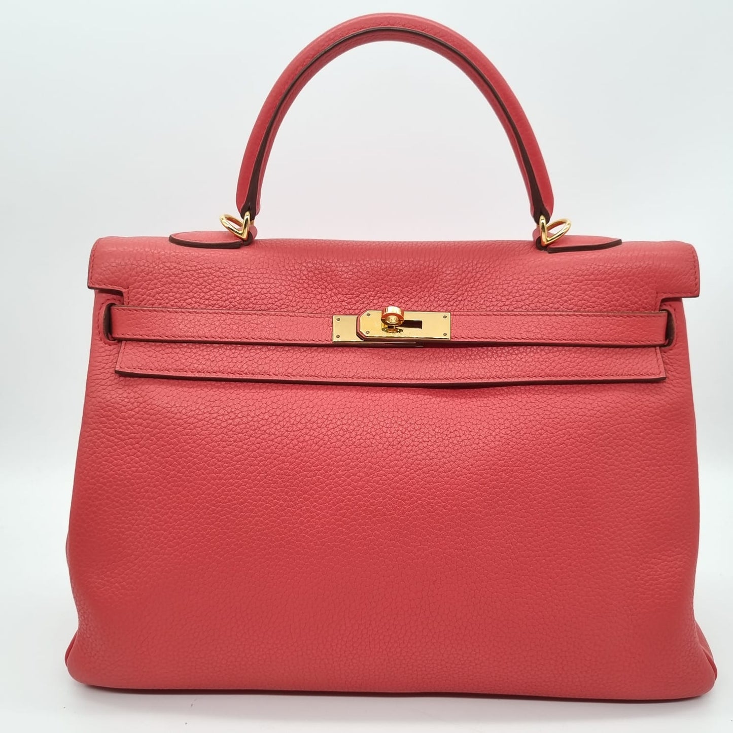 Hermes Kelly 35 Togo Leather Rose Texas #N 2010 Size 35x12x26