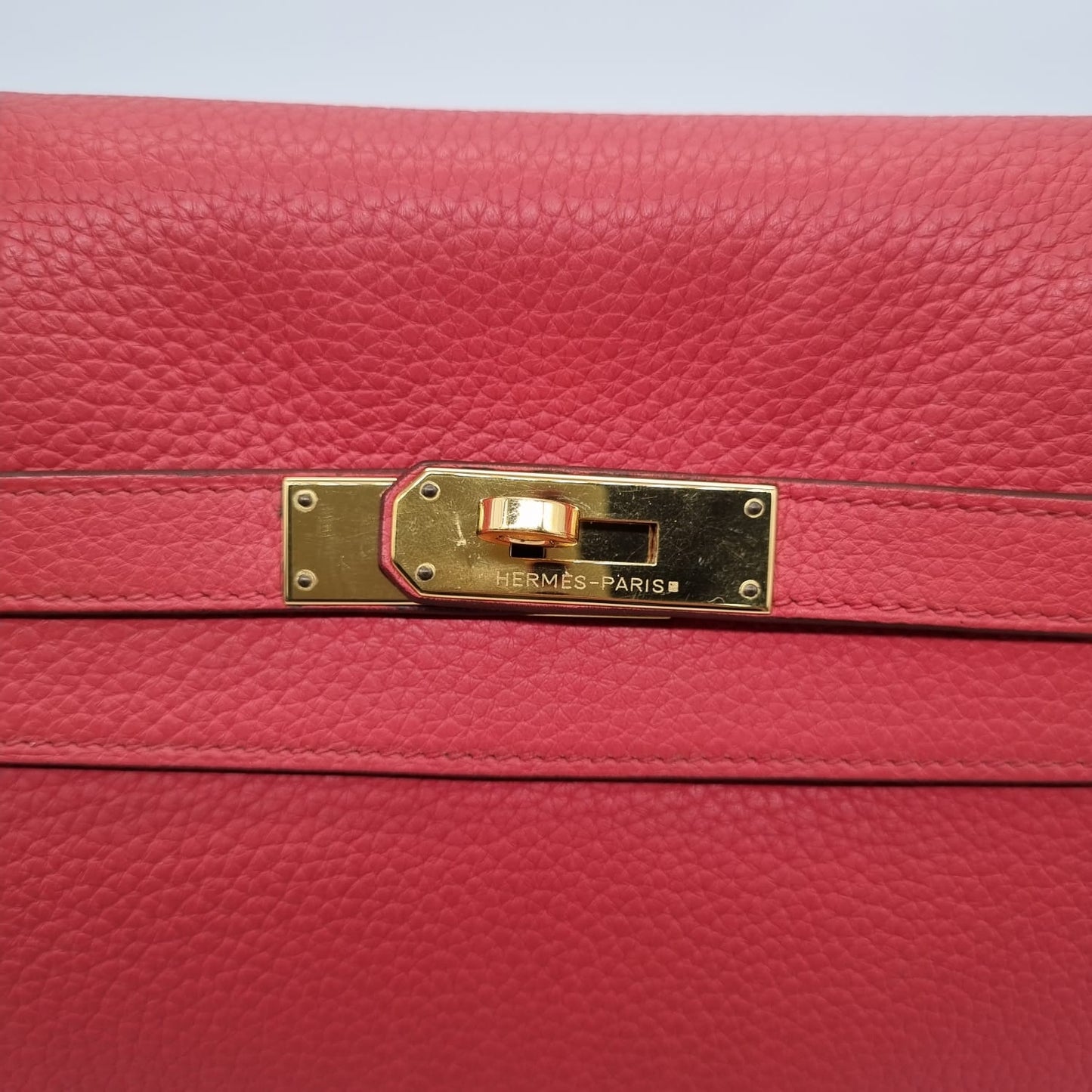Hermes Kelly 35 Togo Leather Rose Texas #N 2010 Size 35x12x26
