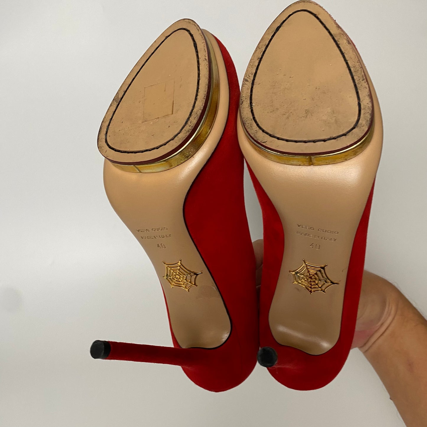 Charlotte Olympia Heels Red Suede