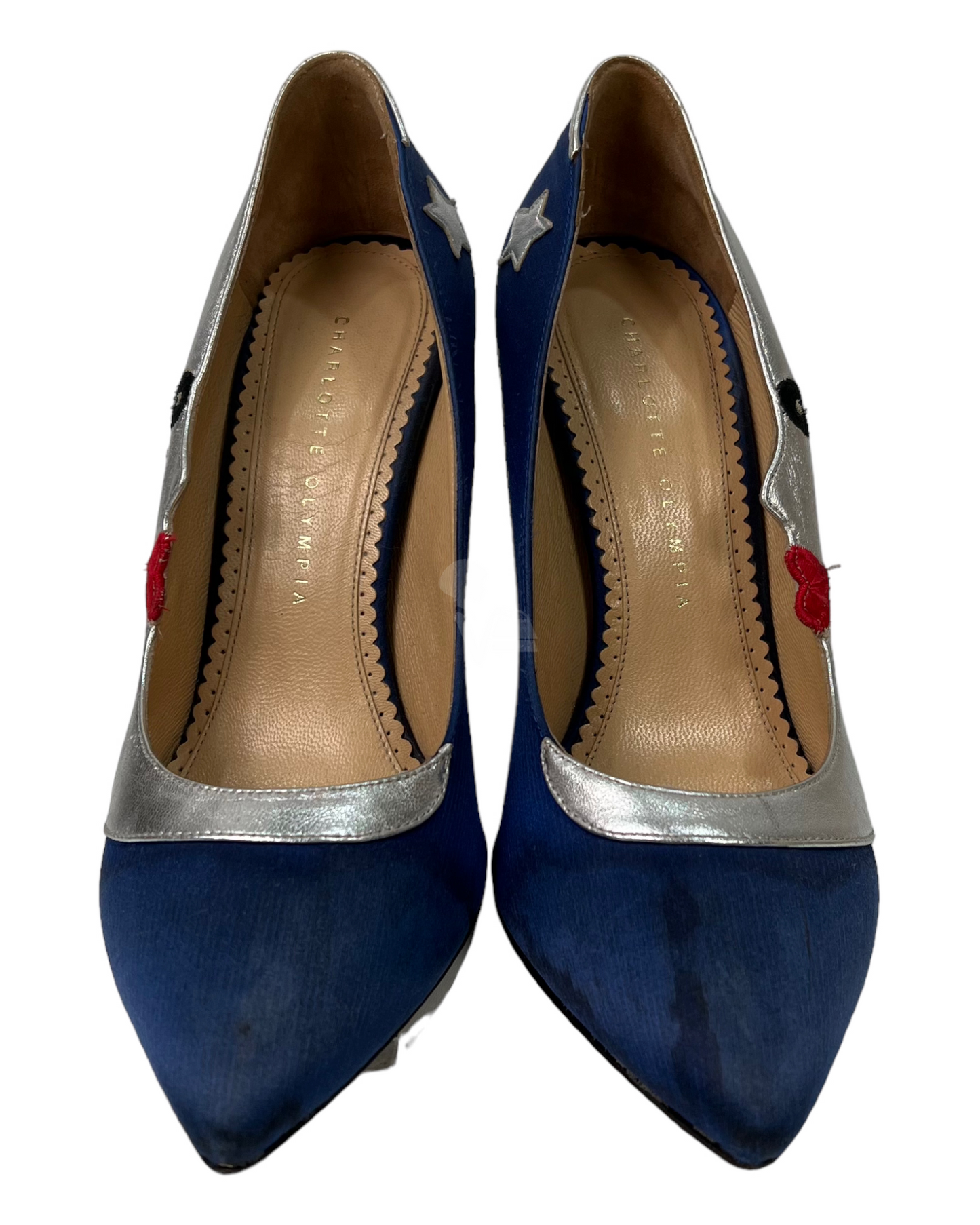 Charlotte Olympia Court Blue Heels Size 39/25