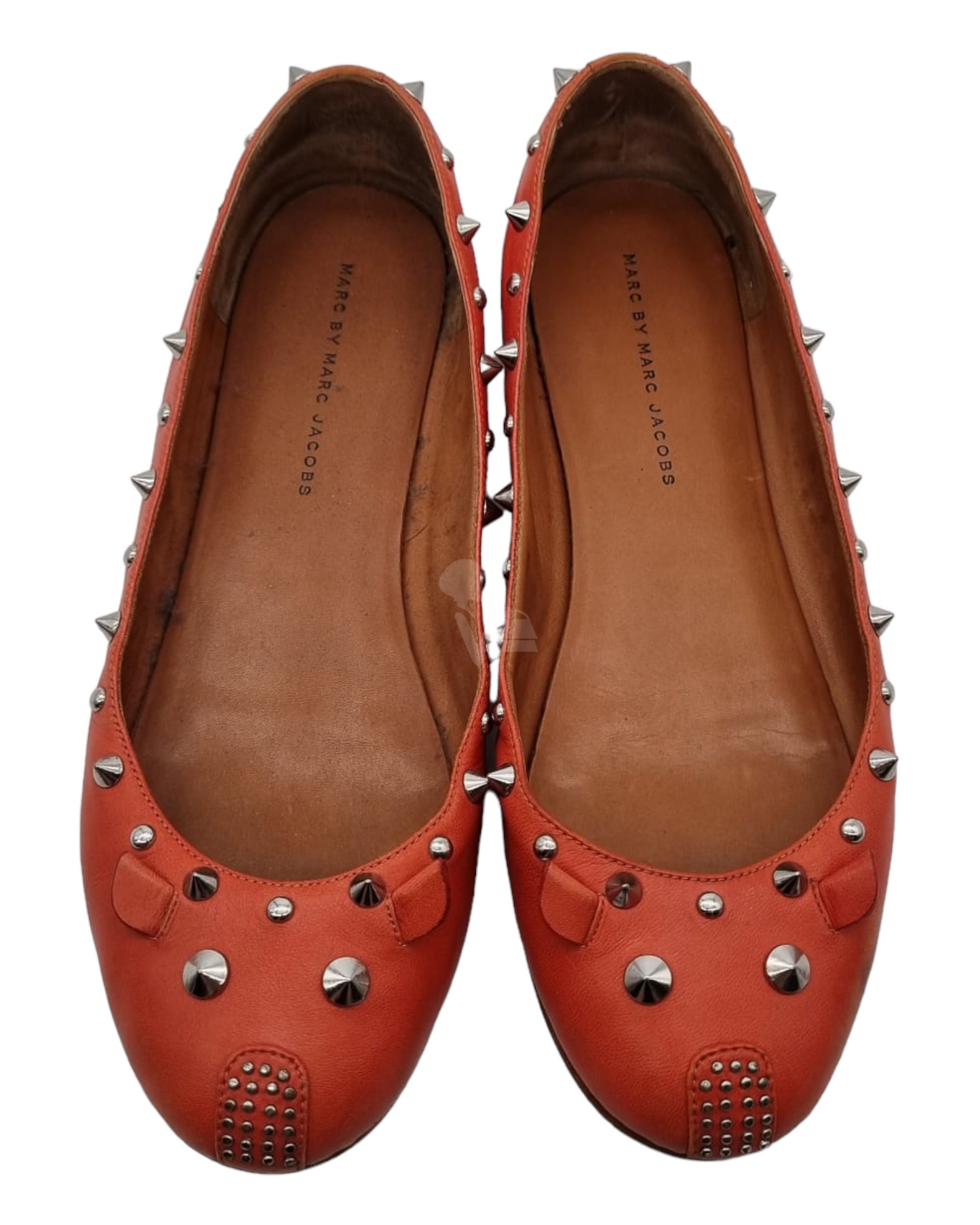 Marc by Marc Jacobs Ballerine Leather Orange Studed Size 41/27