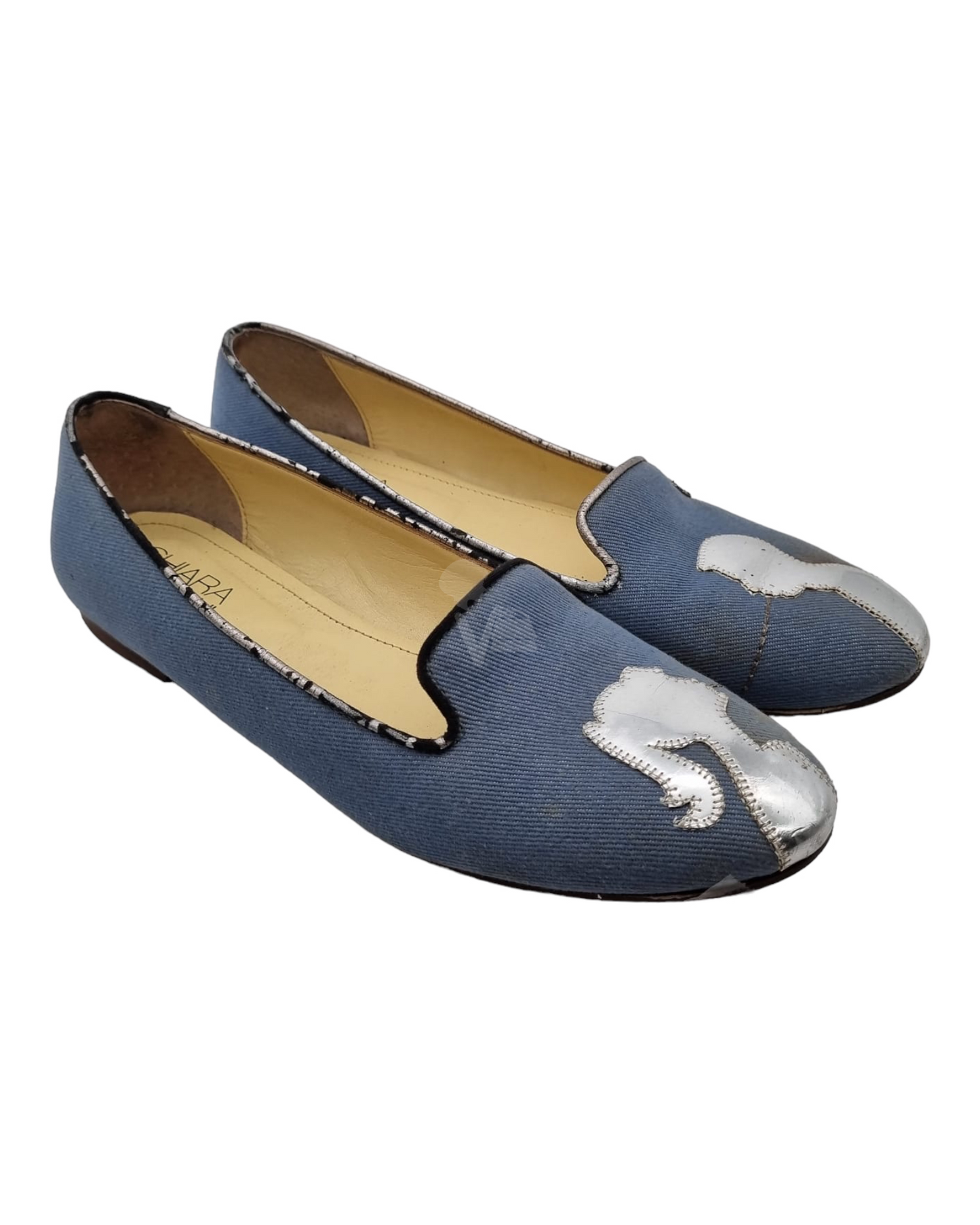 Chiara Ferragni Lady Flat Shoes Jeans Size 41/26