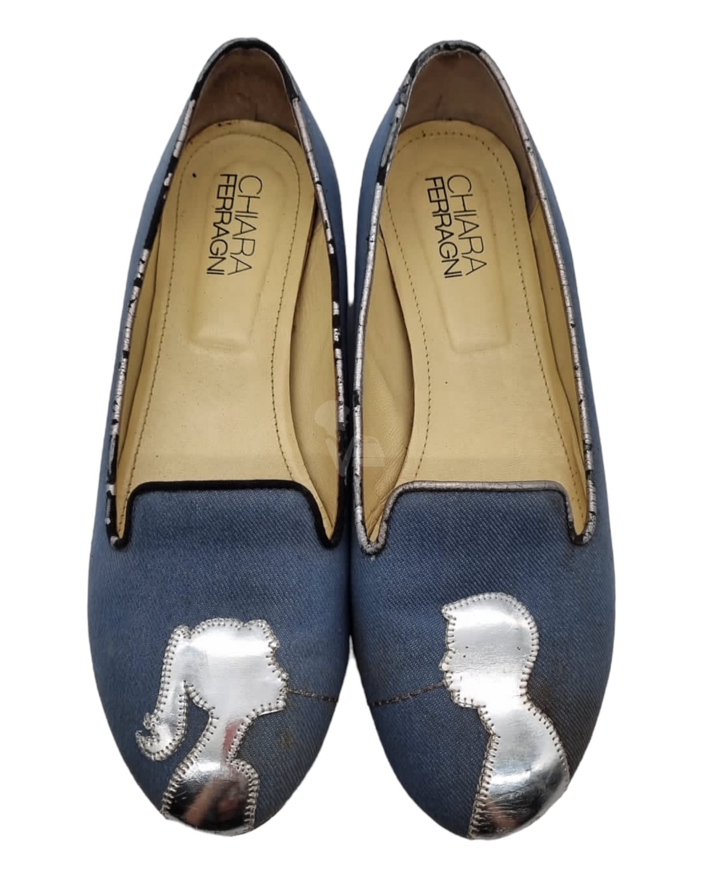 Chiara Ferragni Lady Flat Shoes Jeans Size 41/26