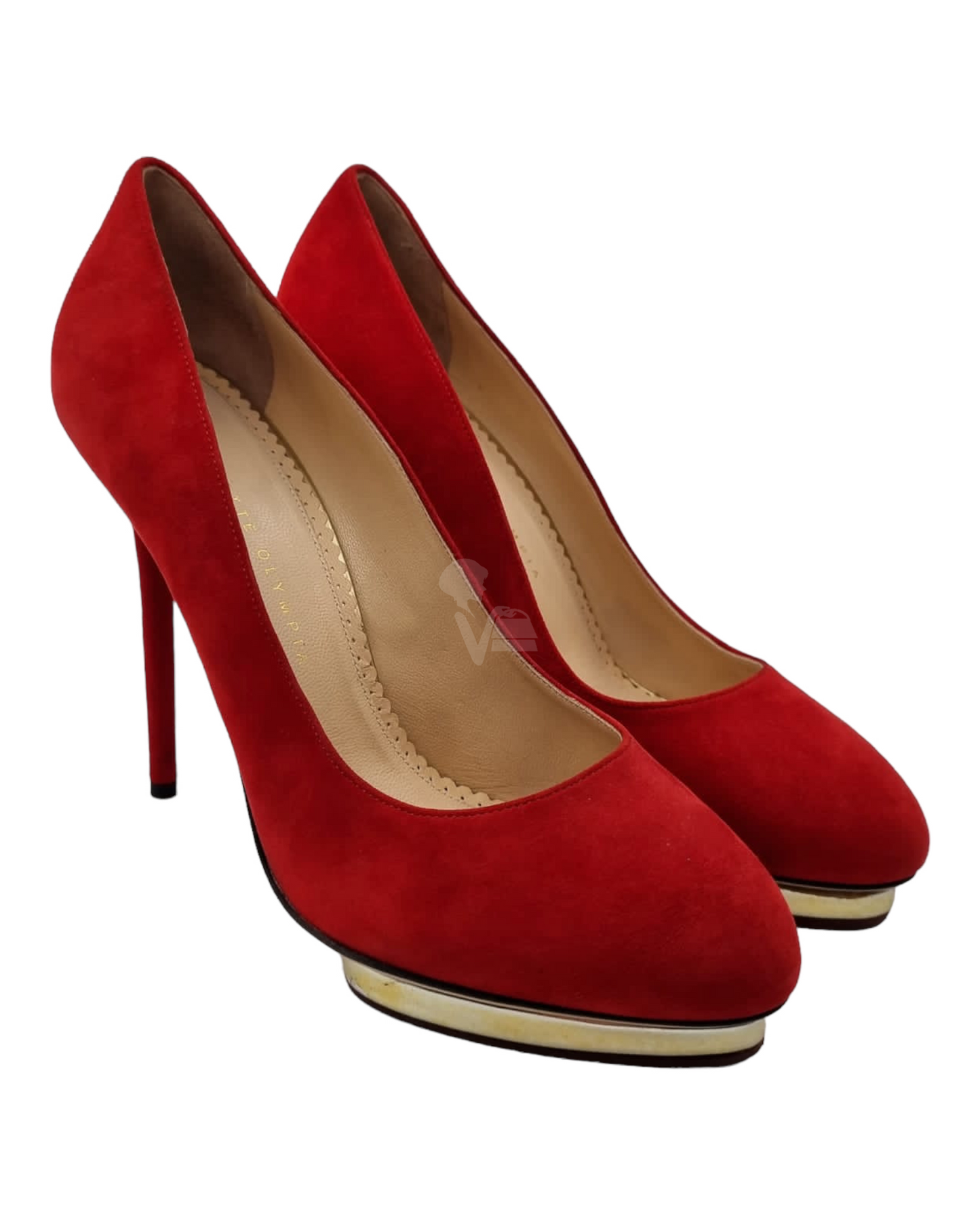 Charlotte Olympia Heels Red Suede