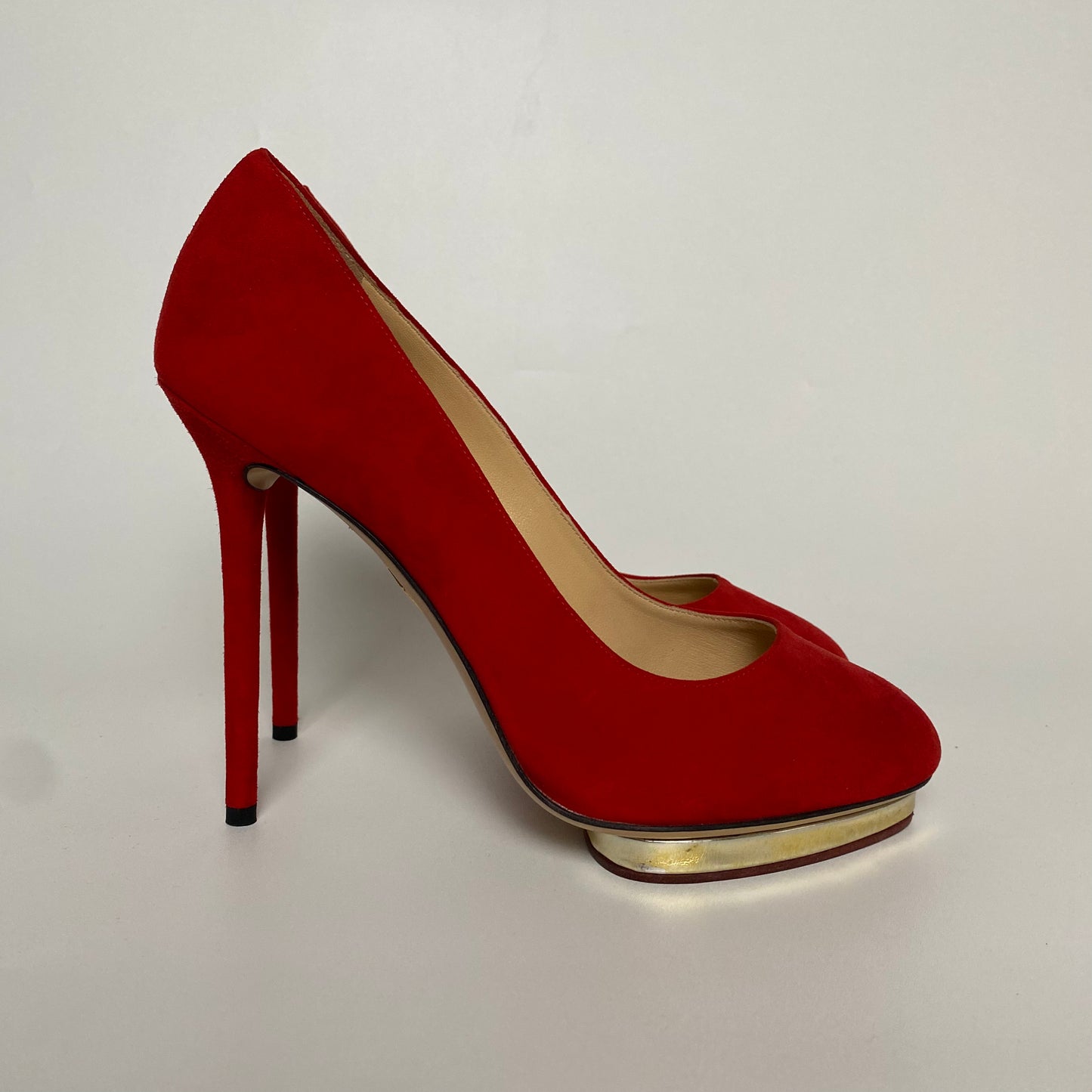 Charlotte Olympia Heels Red Suede