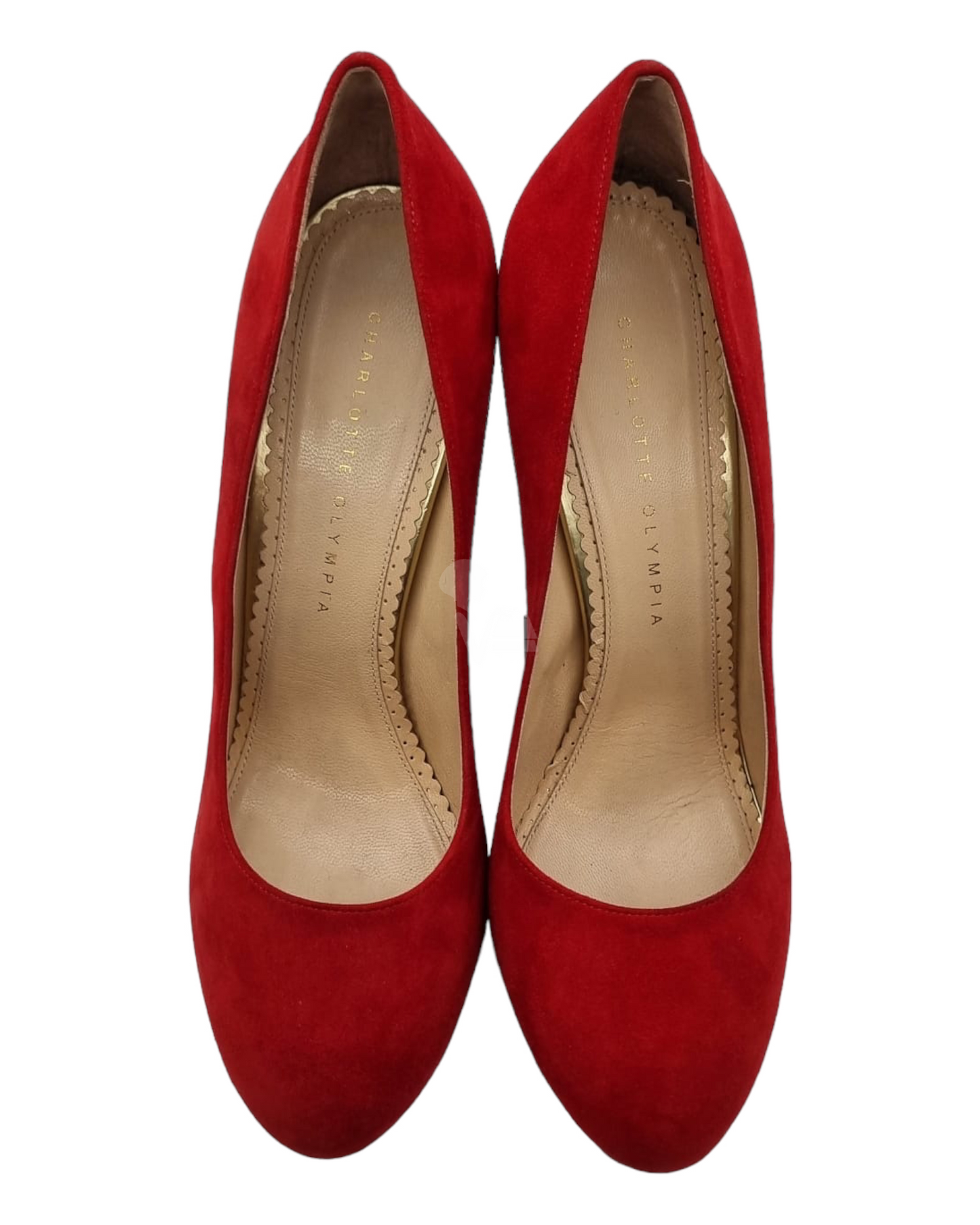 Charlotte Olympia Heels Red Suede