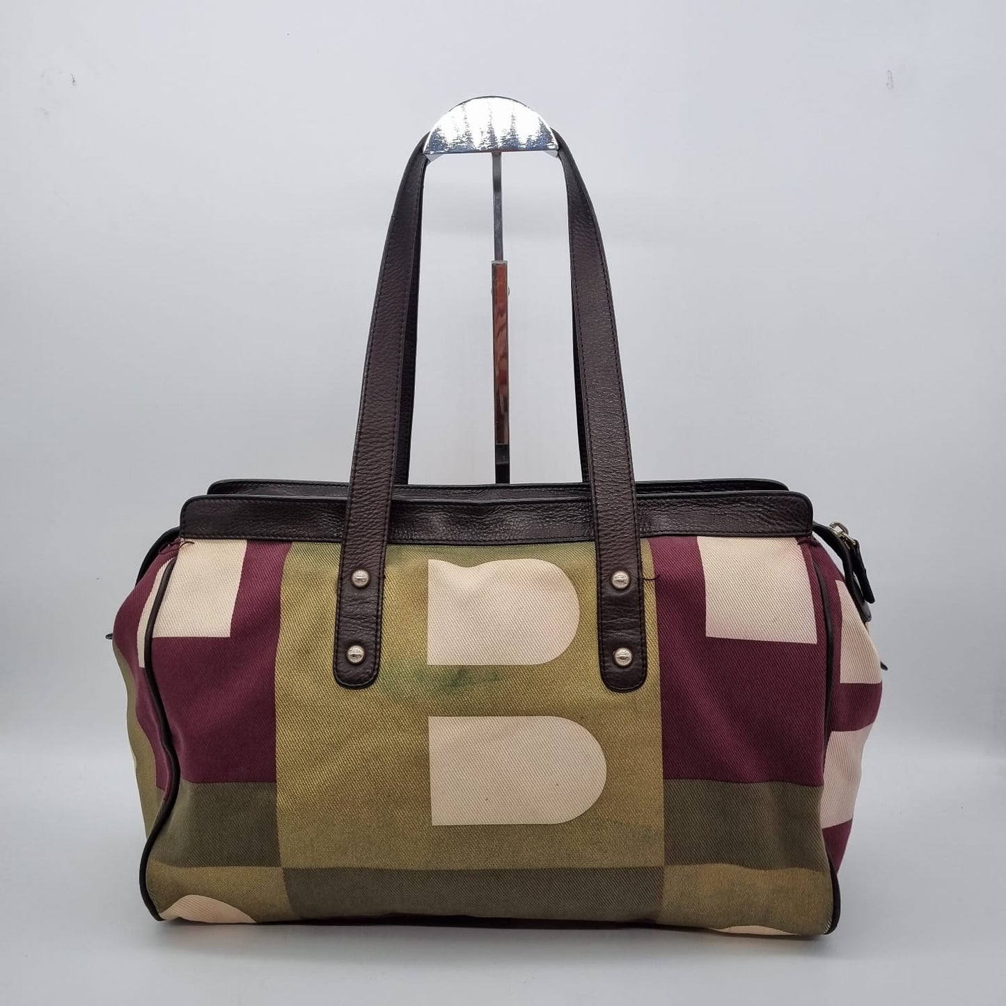 Bally Canvas Shoulder Bag Multicolor Size 35x11x27