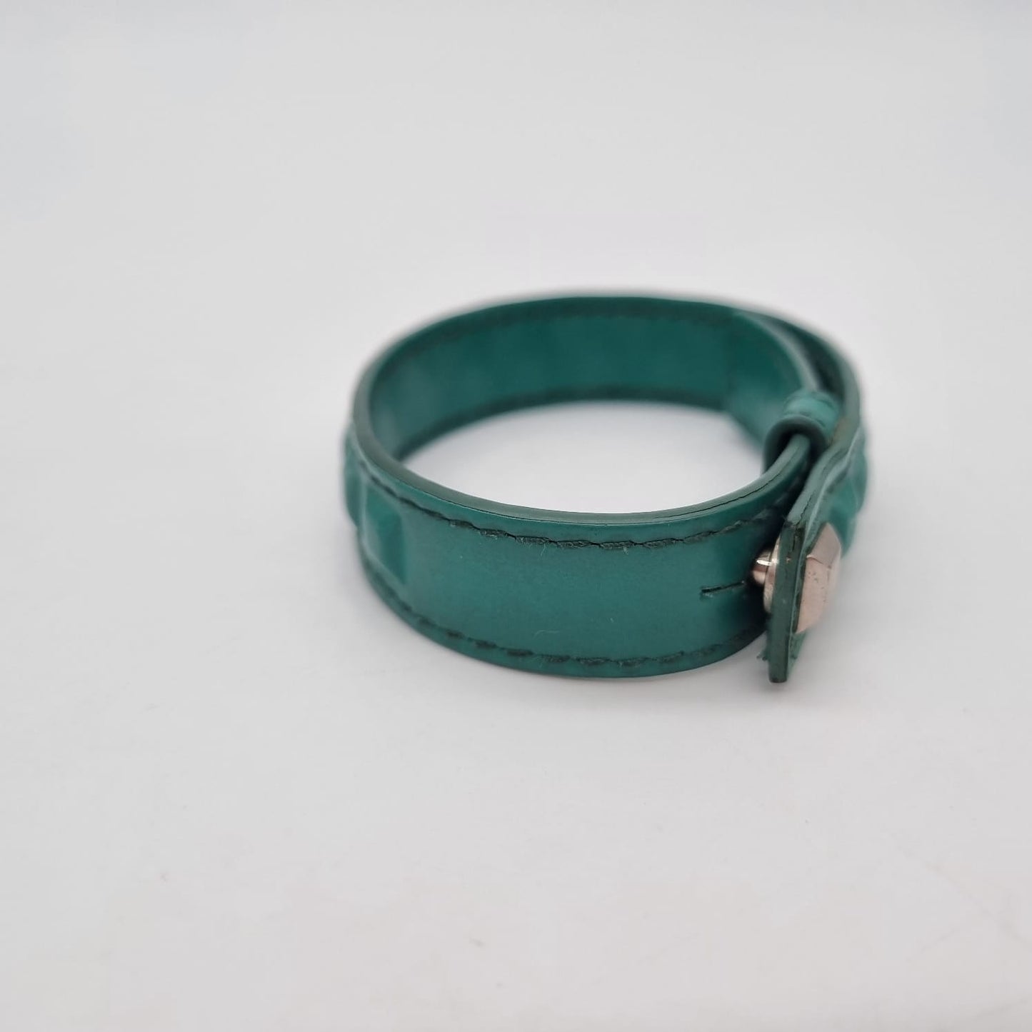 Balenciaga Grid One Row Bracelet Green #B 2017 Size M