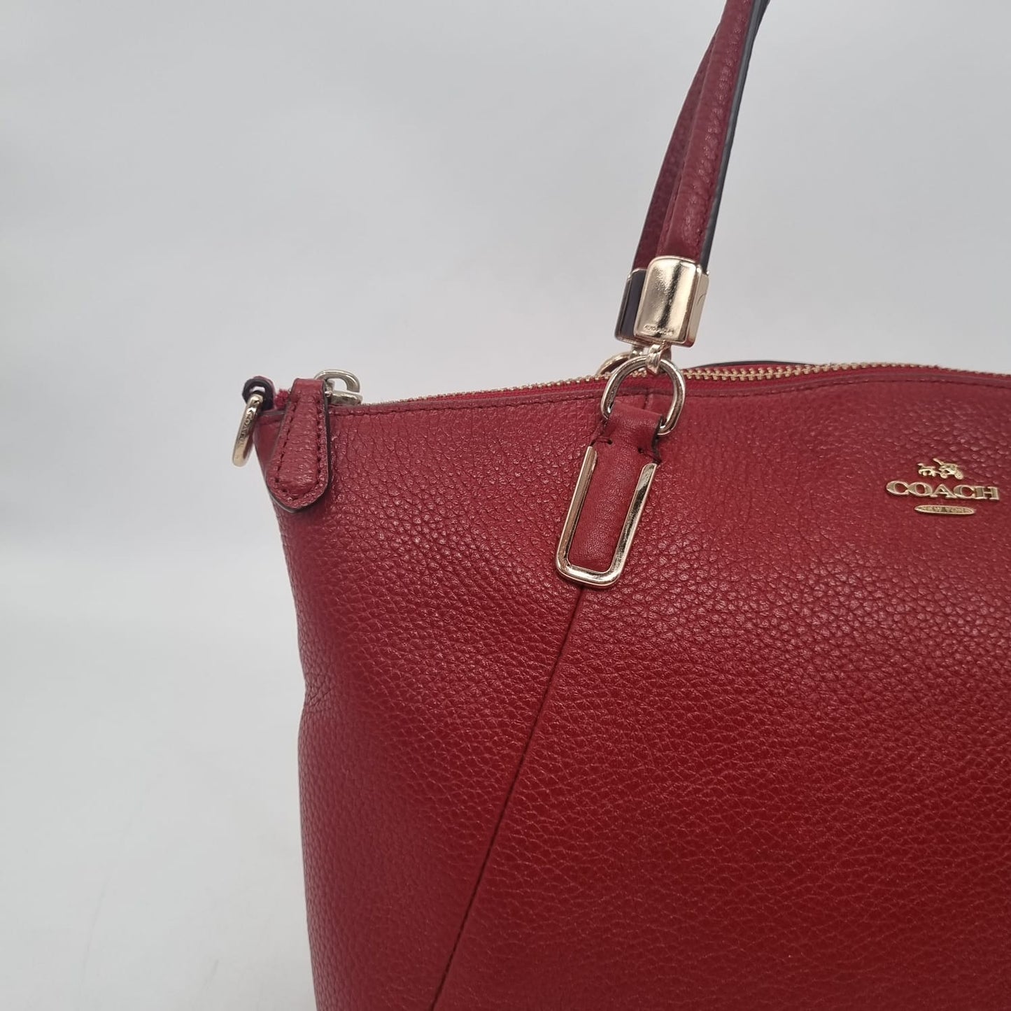 Coach Kelsey Pebble Leather Red 2in1 Size 27x8x20