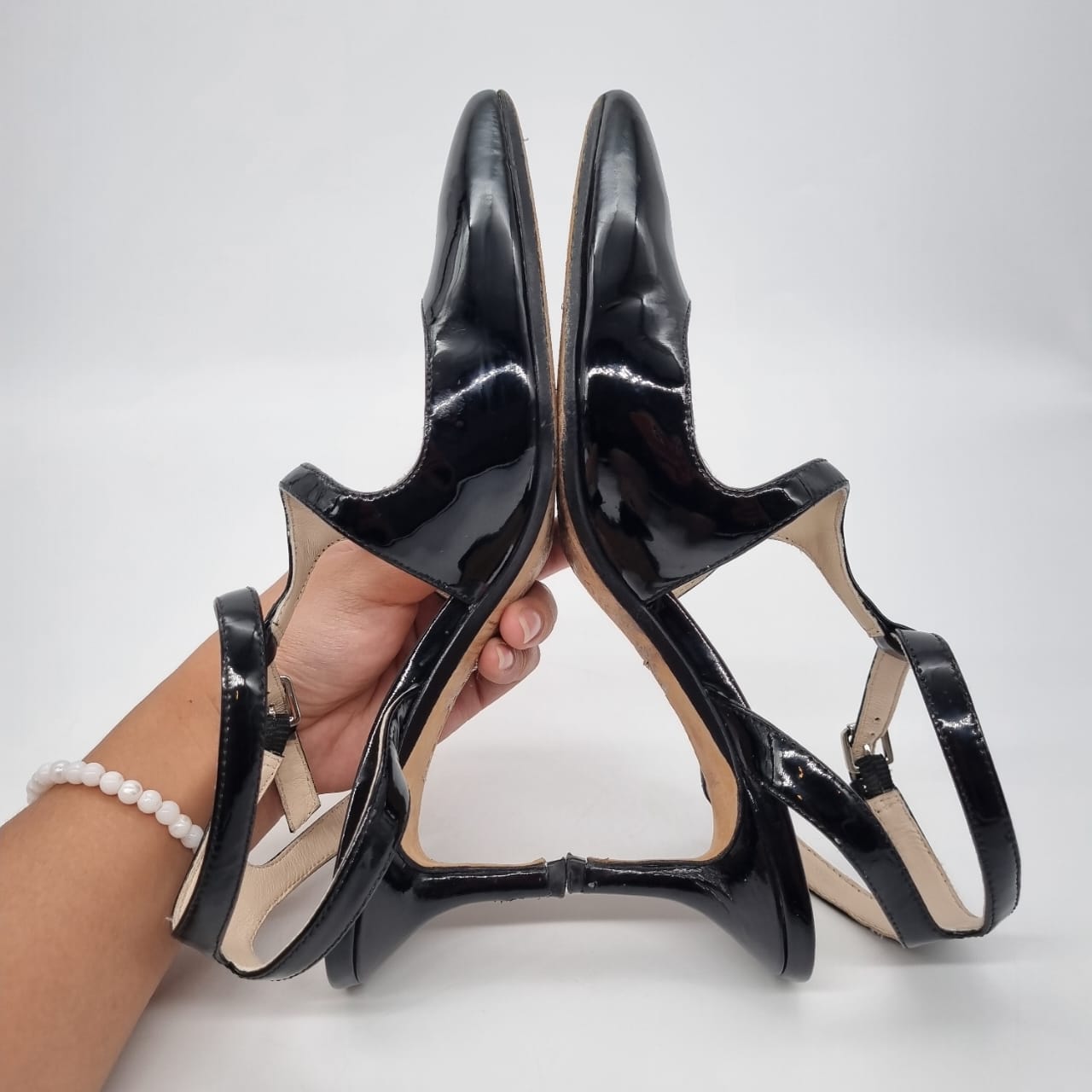 Michael Kors Heels Patent Black Size 6M/24 Dari Ujung
