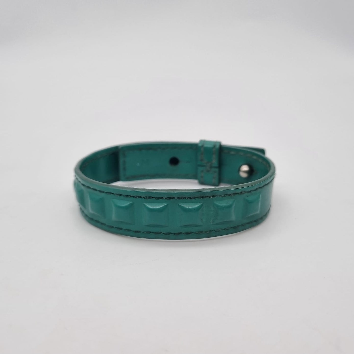 Balenciaga Grid One Row Bracelet Green #B 2017 Size M