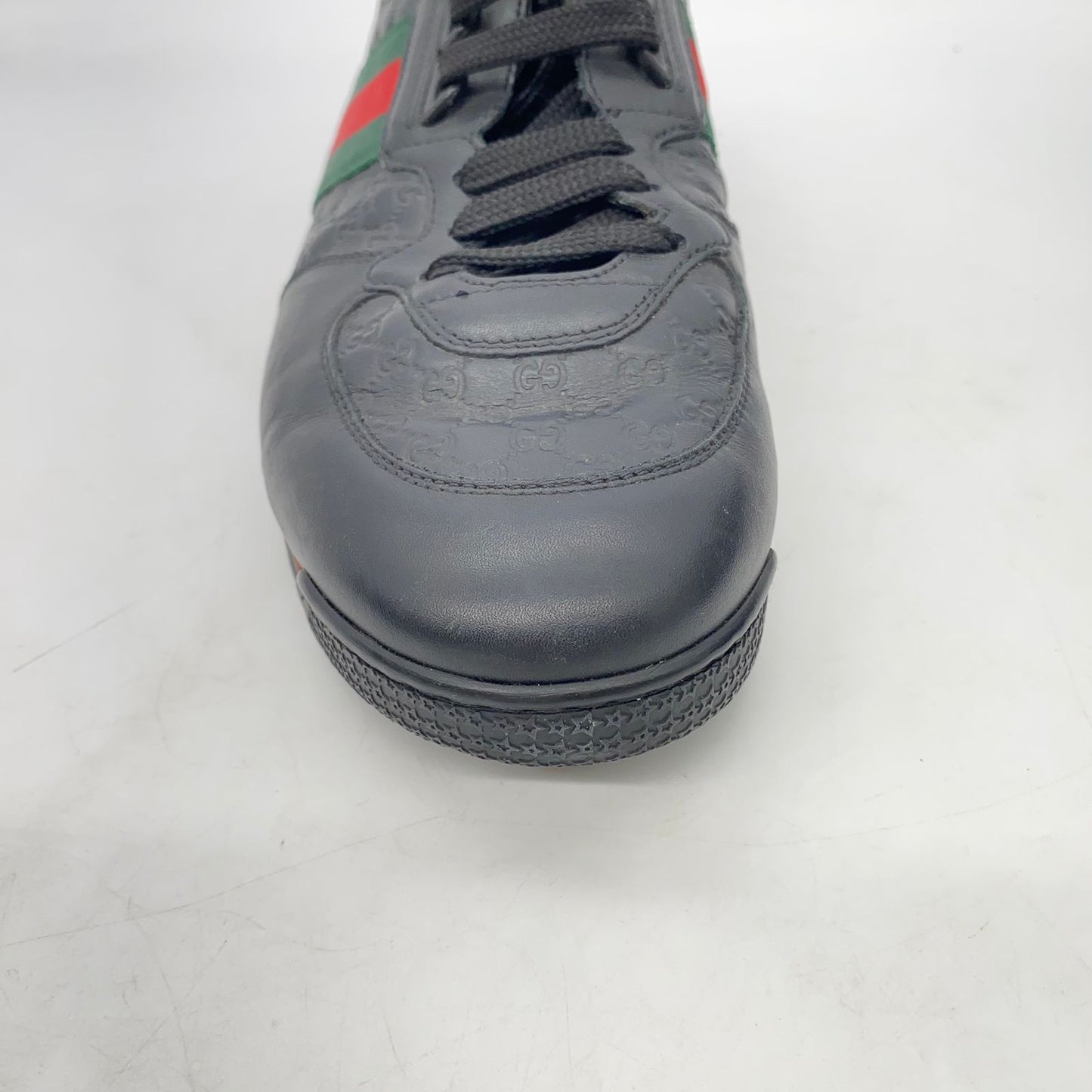 Gucci Lace Up Sneakers Web Black Size 7G/27