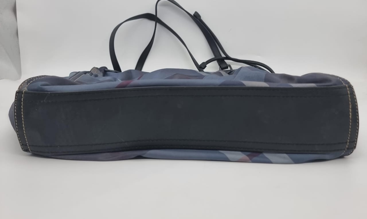 Burberry Buckleigh Nylon Nova Check Blue Size 36x7x41