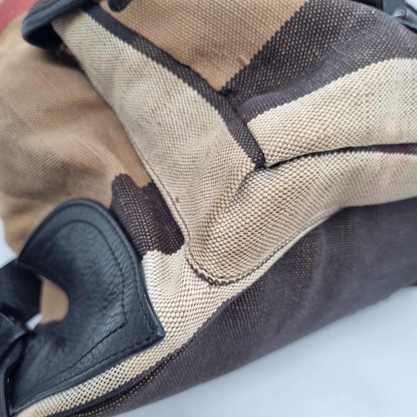 Burberry Backpack Canvas Brown Size 38x14x36