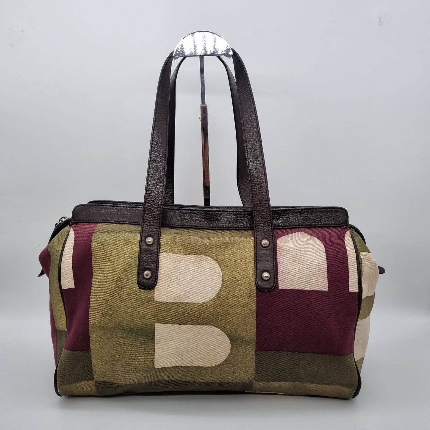 Bally Canvas Shoulder Bag Multicolor Size 35x11x27