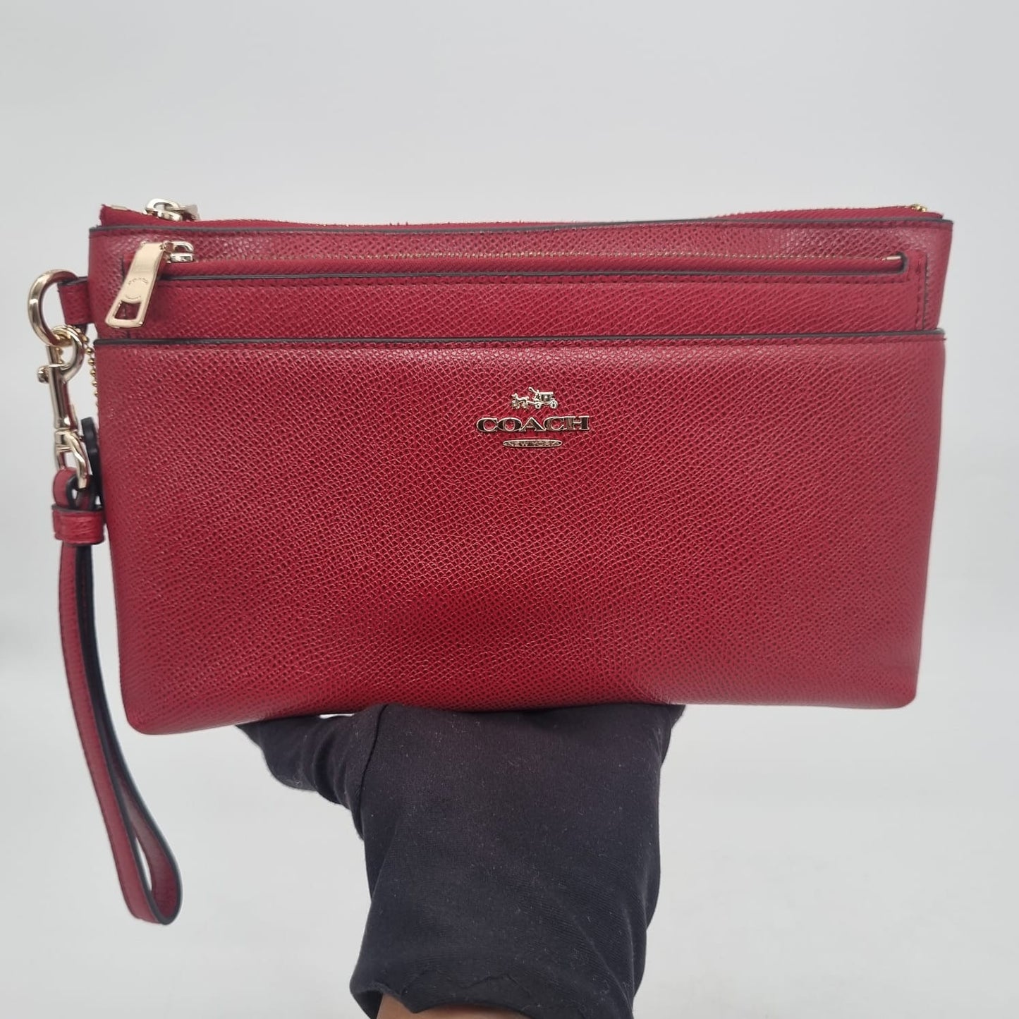Coach Kelsey Pebble Leather Red 2in1 Size 27x8x20