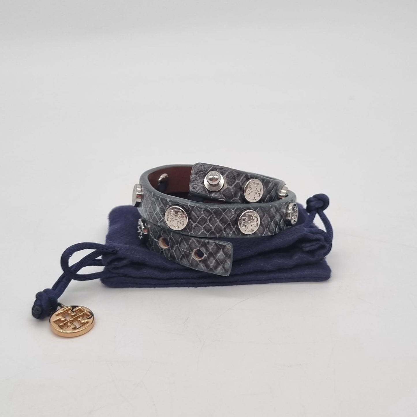 Tory Burch Double Tour Bracelet Snake Skin