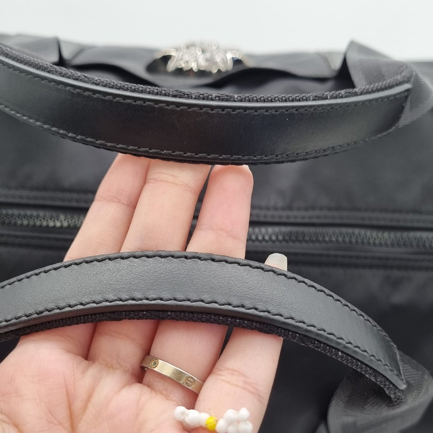 Versace Duffle Bag Nylon BLack New Size 46x27x2