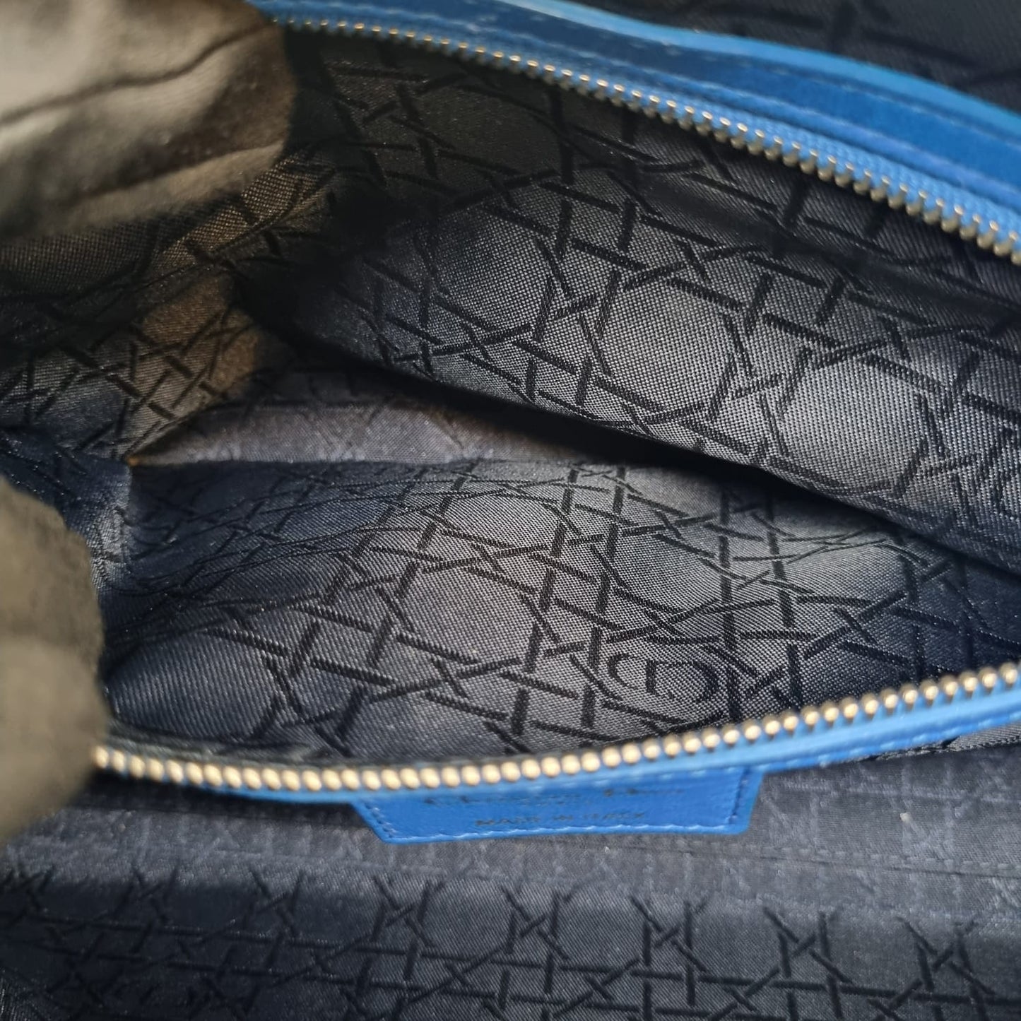 Dior Lady Dior Large Blue SHW 2013 Size 33x11x25