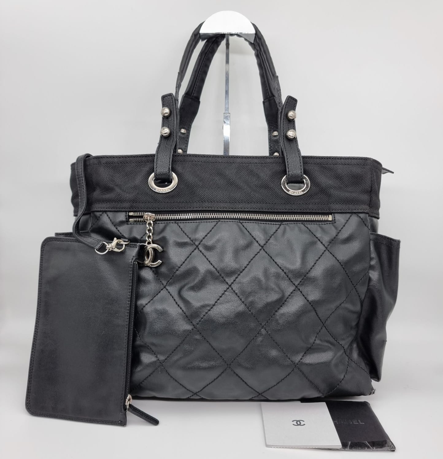 Chanel Biarritz Medium Tota Bag Black #13 Size 38x15x28
