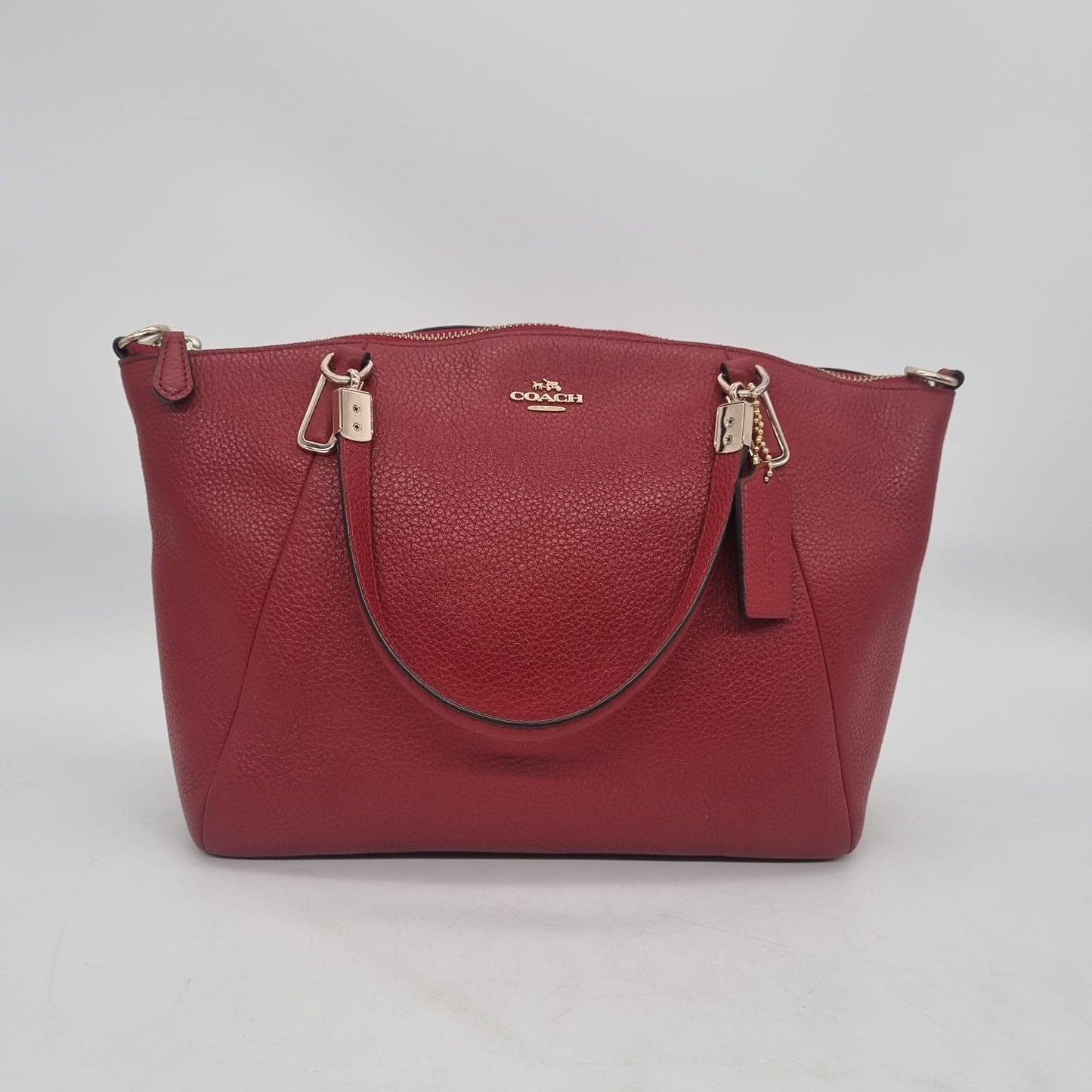 Coach Kelsey Pebble Leather Red 2in1 Size 27x8x20