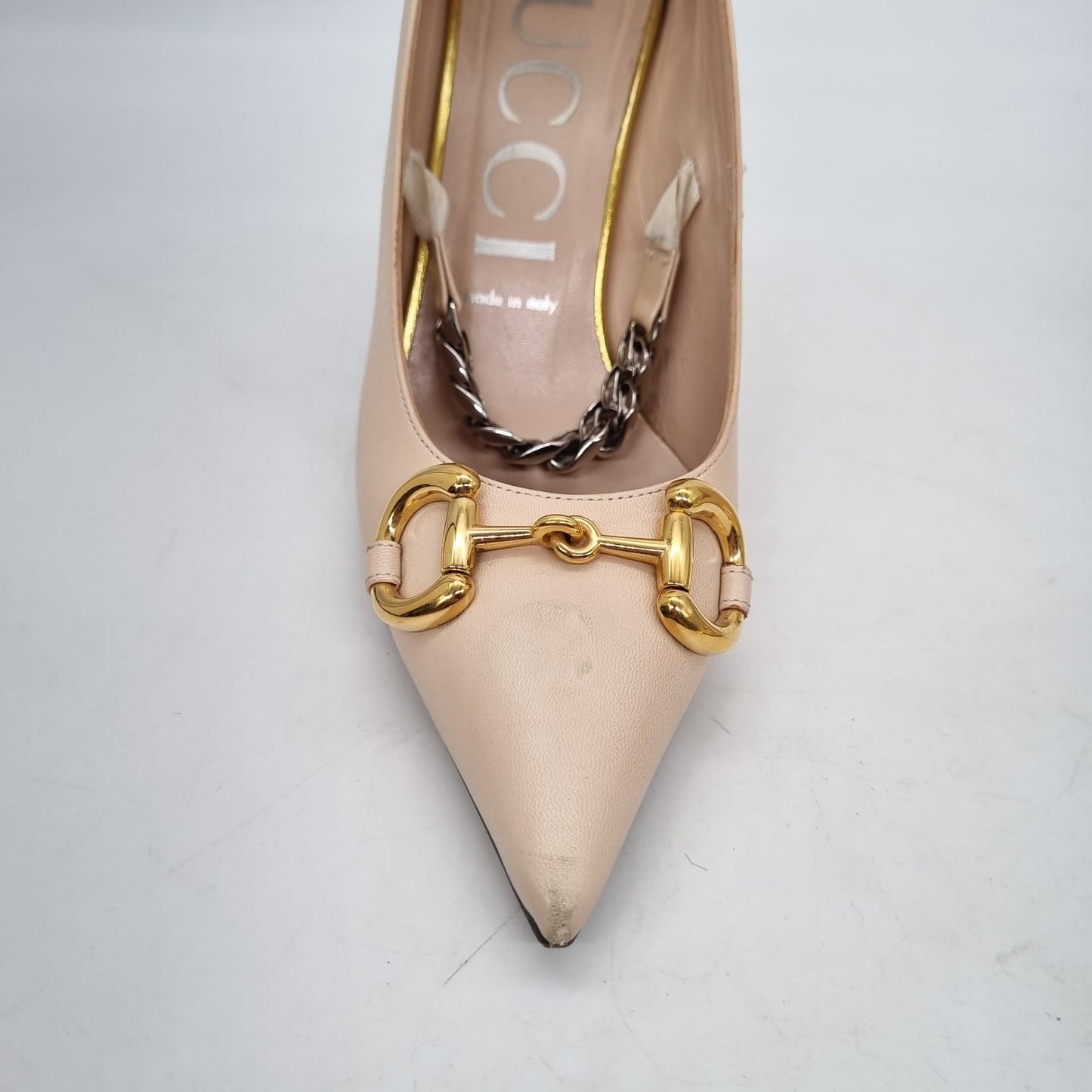 Gucci Horsebit Malaga Kid Skin Rose Size 39/27,5 (dari ujung lancip)