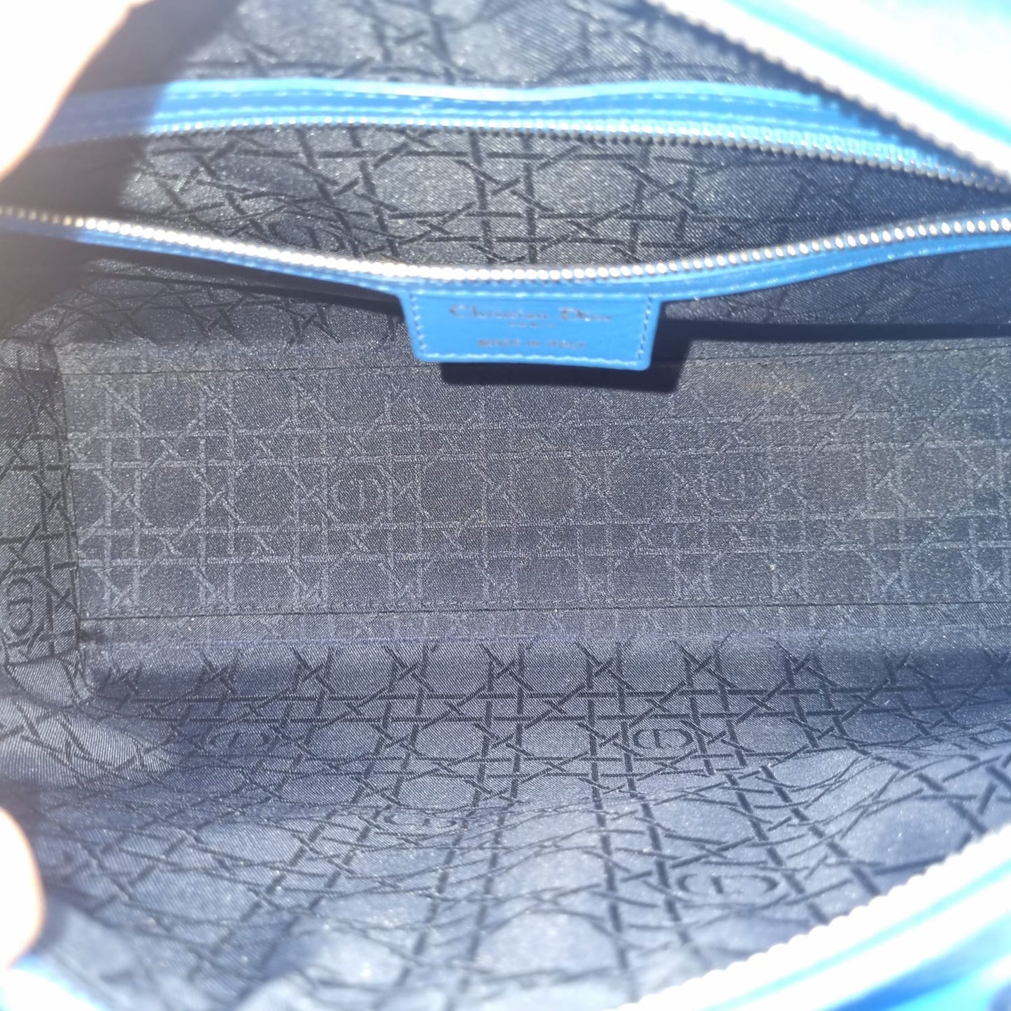 Dior Lady Dior Large Blue SHW 2013 Size 33x11x25