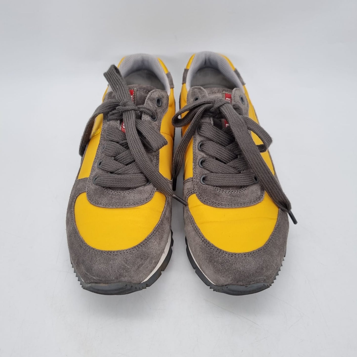 Prada Sneaker Suede Grey Yellow Size 7/27