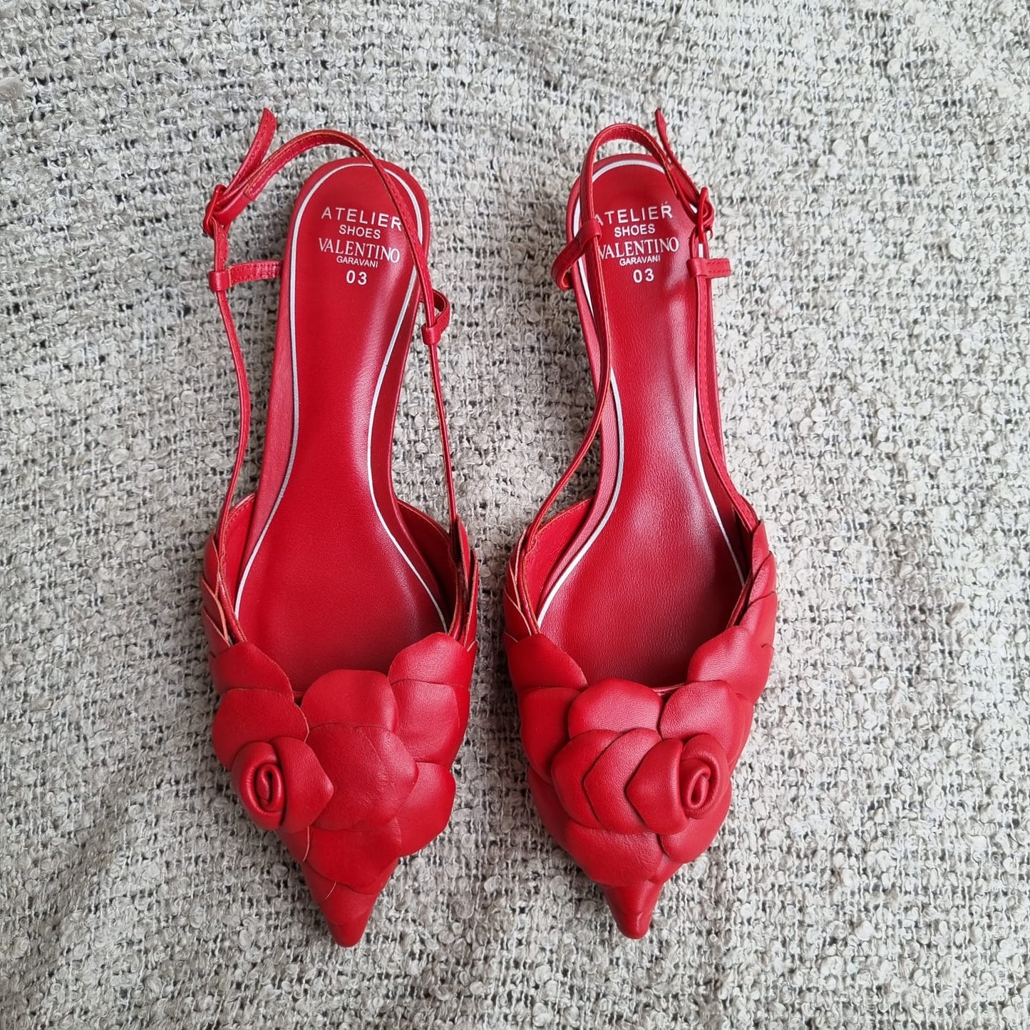 Valentino Garavani Atelier Rose Edition Heels Red Size 40/27 Dari Ujung
