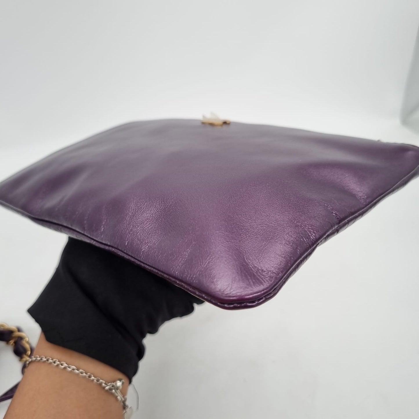 Chanel C22 Small Dark Purple GHW CHIP Size 29x7x32