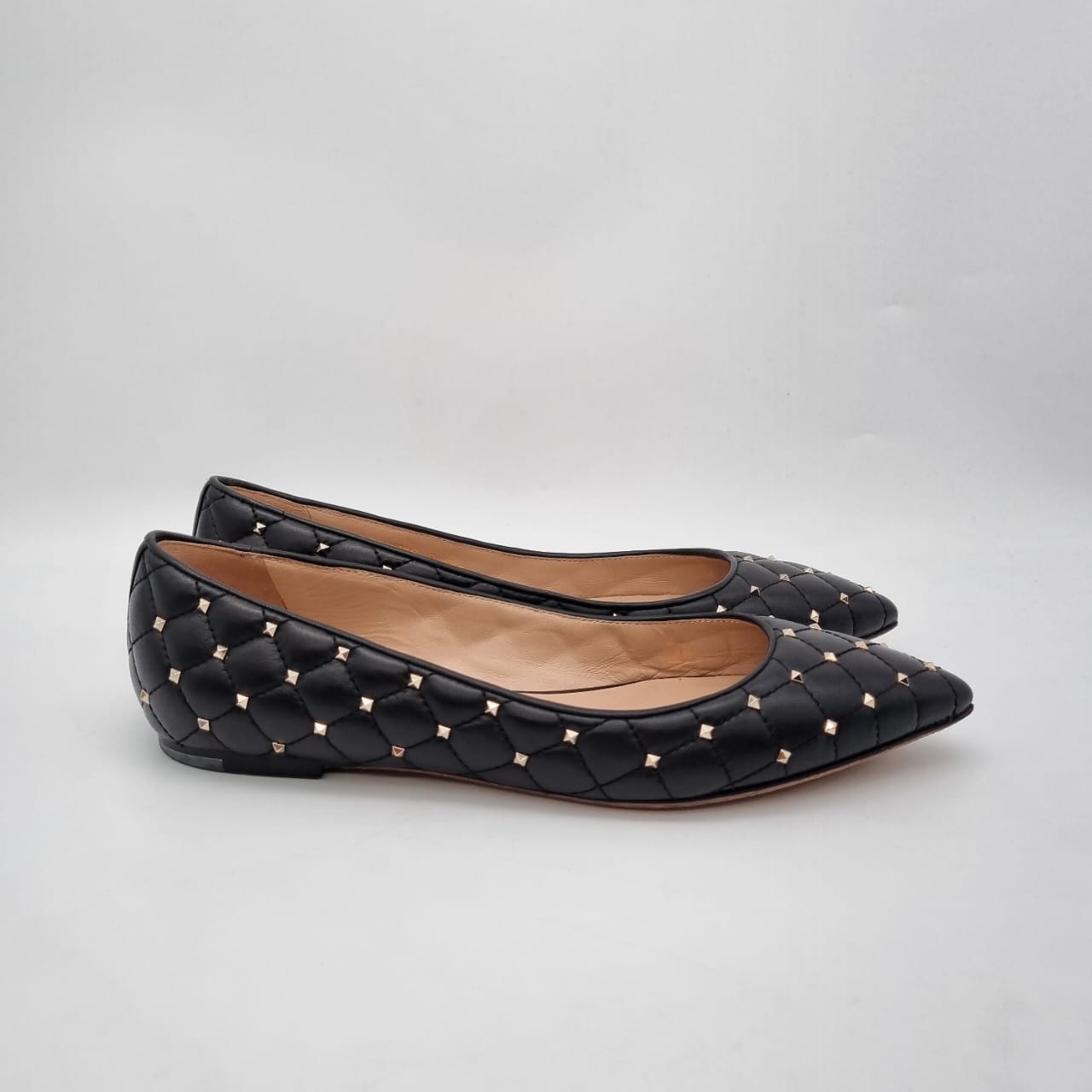 Valentino Ballerina Flats Black Stud Size 39,5/26