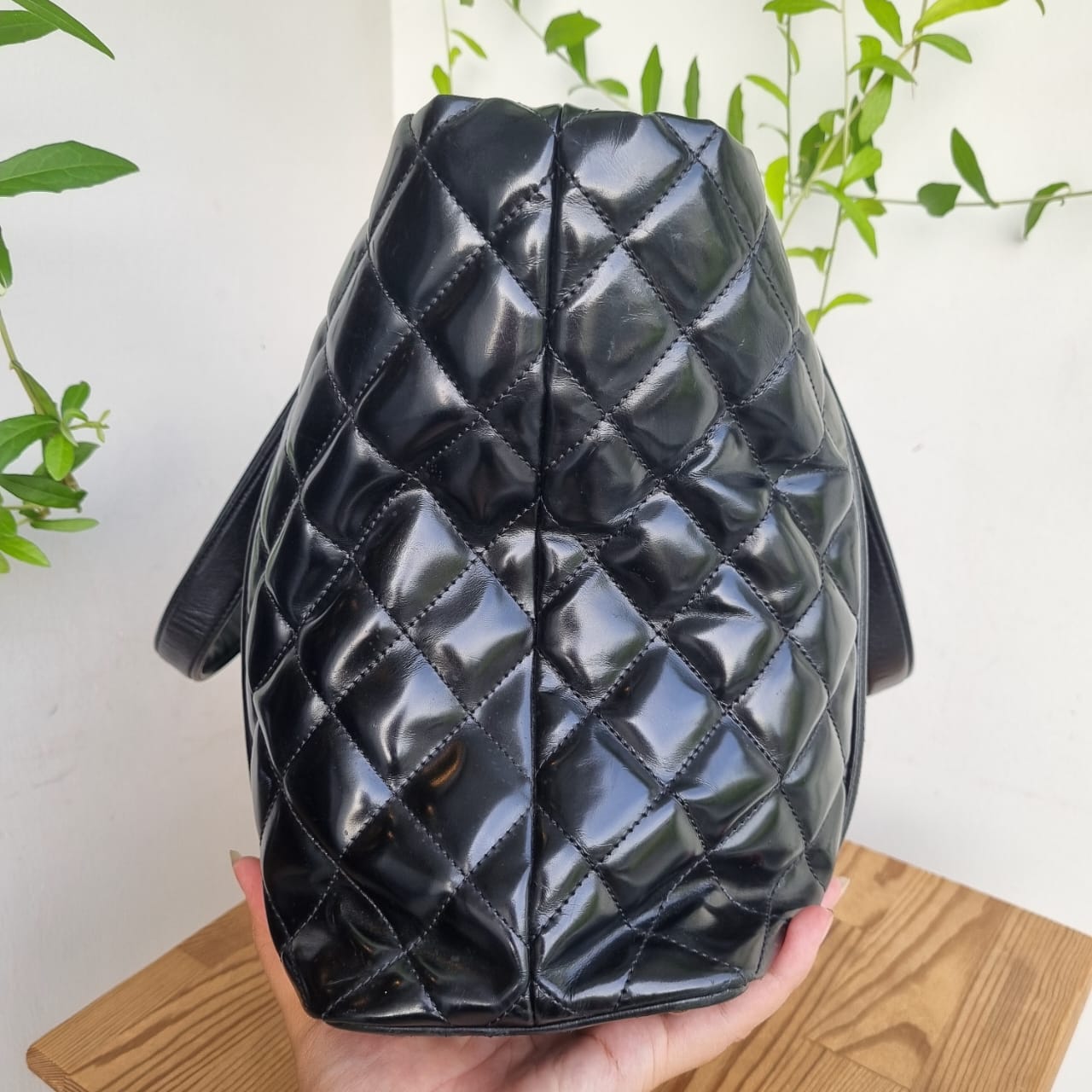 Chanel Boy Shopping Tote Patent Black #16 Size 33x12x25