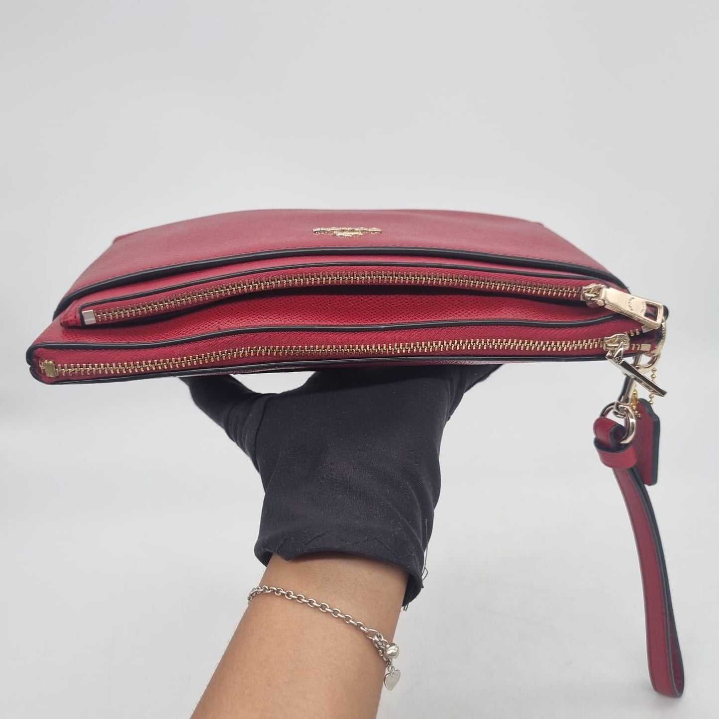 Coach Kelsey Pebble Leather Red 2in1 Size 27x8x20