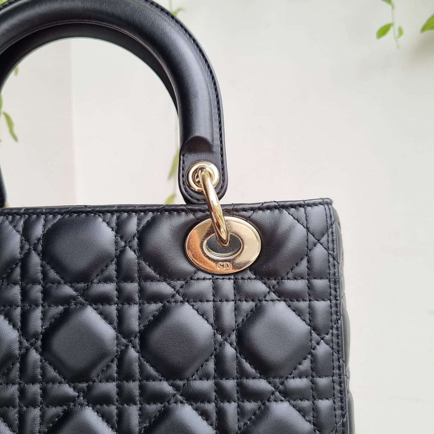 Dior Lady Dior Medium Black LGHW 2020 Size 24x10x21