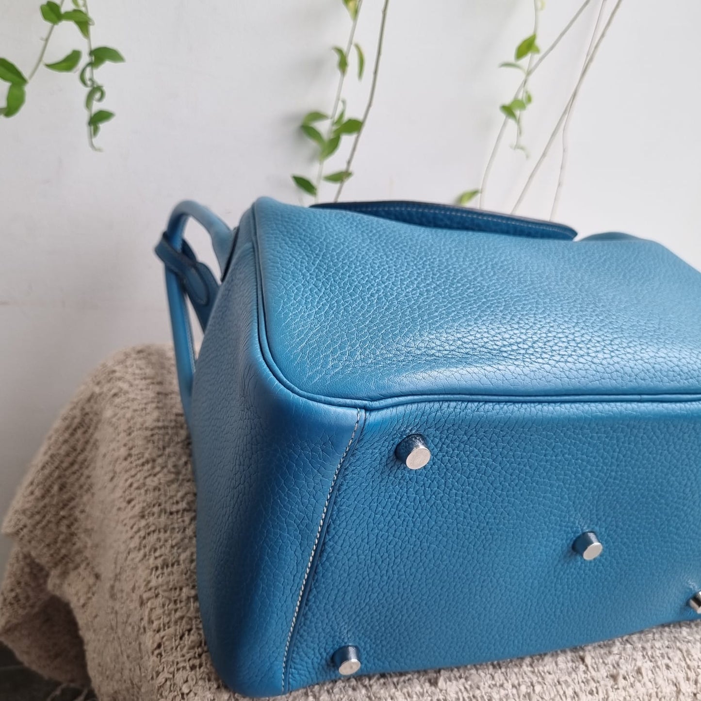 Hermes Lindy 30 Blue Jeans PHW #R Size 30x13x20